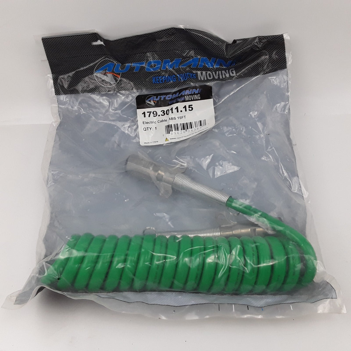 Automann 179.3011.15 ABS Electric Cable Green 15 Feet Fits Heavy Duty Trucks