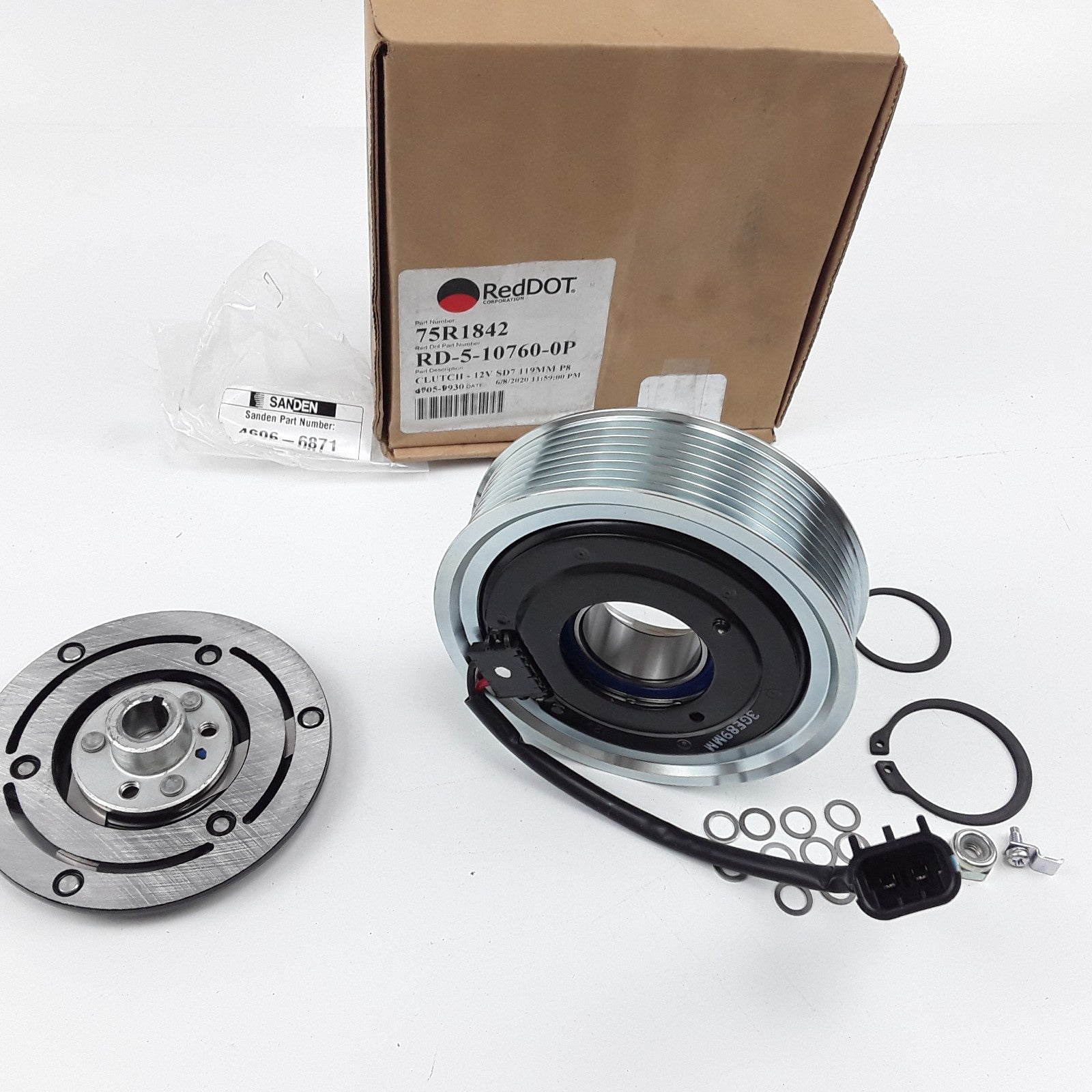 Red Dot 75R1842 A/C Compressor Clutch Assembly 12V 119mm Heavy Duty