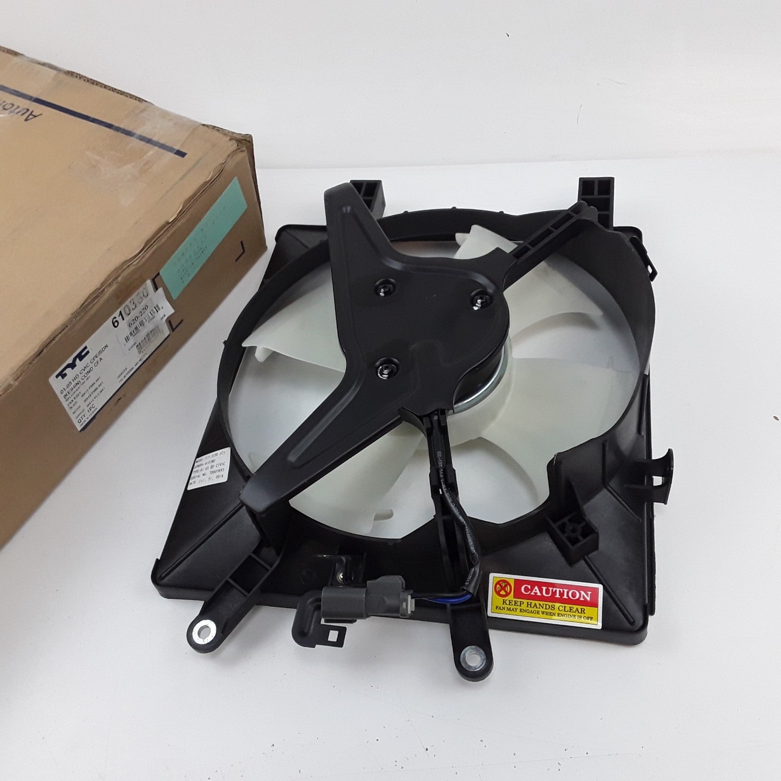 Engine Cooling Fan Blade A/C Condenser Fan Assembly Fits 2001-2005 Civic 1.7L-L4