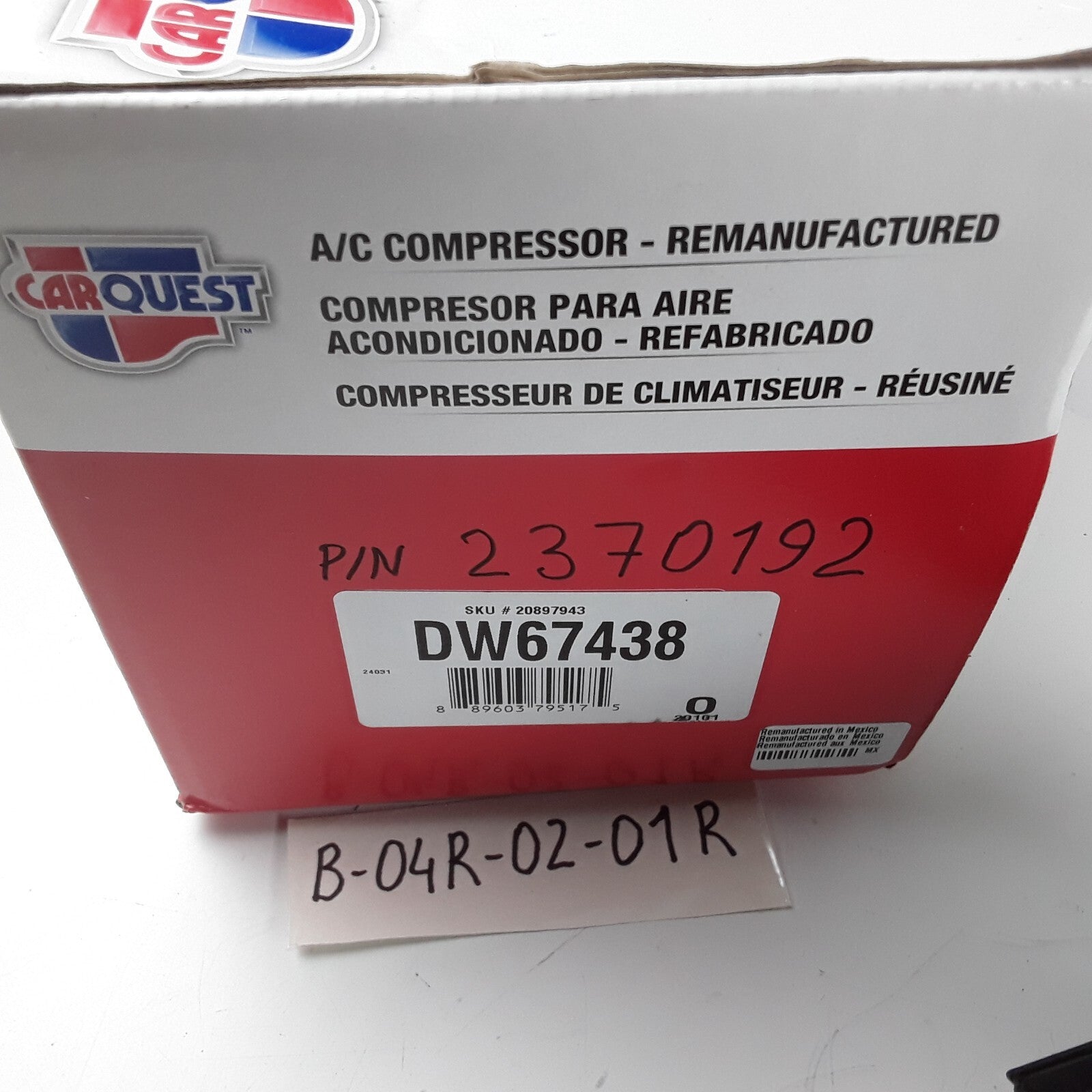 Carquest Premium DW67438 A/C Compressor Fits Nissan Altima Maxima (2002-2008)
