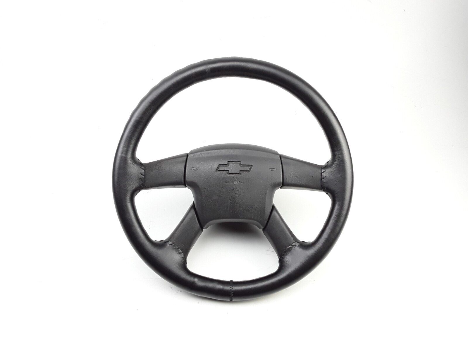 Car Truck Black Leather Steering Wheel Skin Cover 3-5/8" Grip, 14.5-15.5" D - HotCarParts