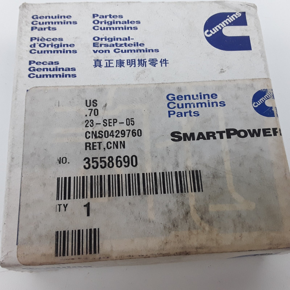 Cummins 3558690 Valve Disc Retainer Fits Primarily Non Certified 14L N14 Engines