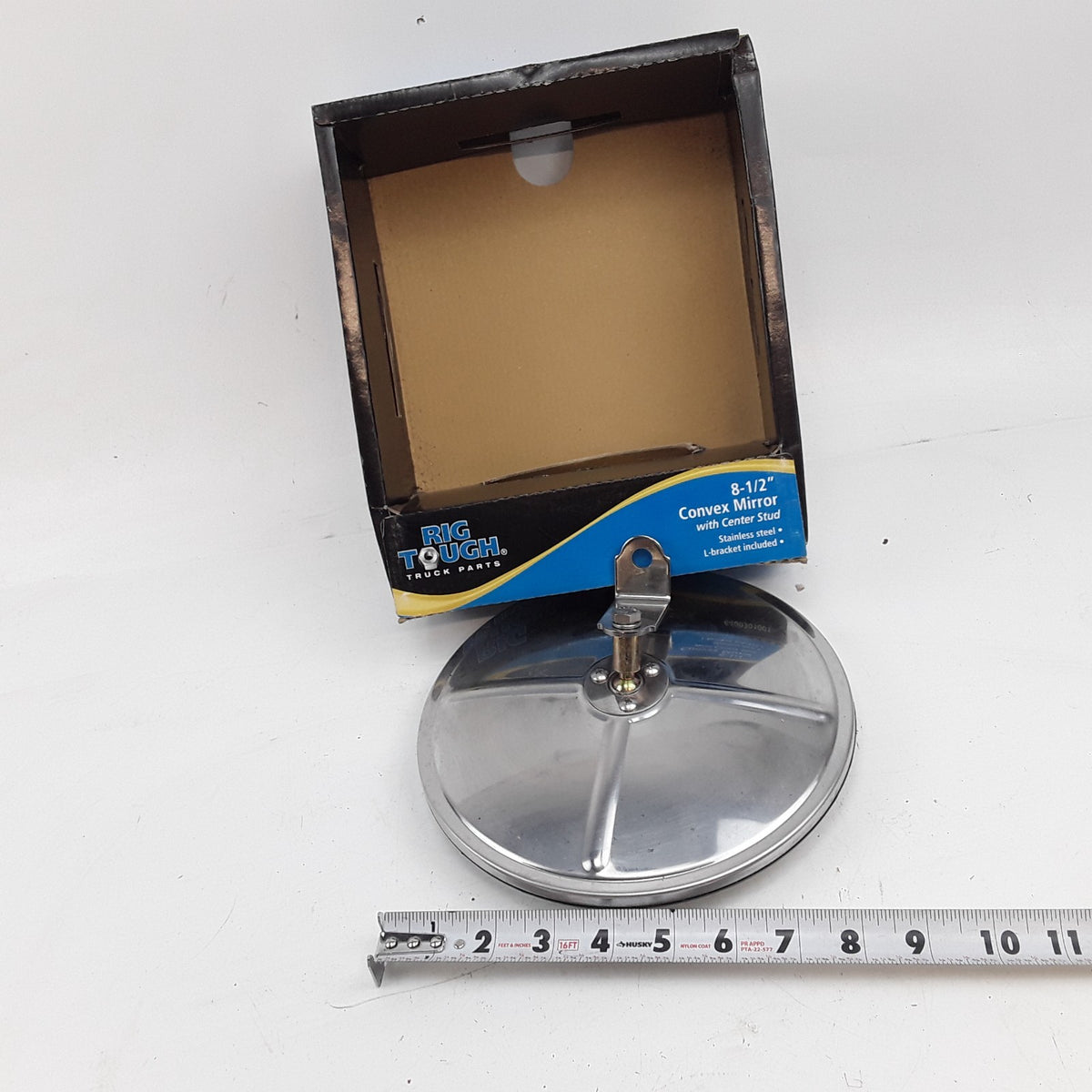 Rig Tough 6400301001 8-1/2" Convex Mirror with Center Stud Stainless Steel
