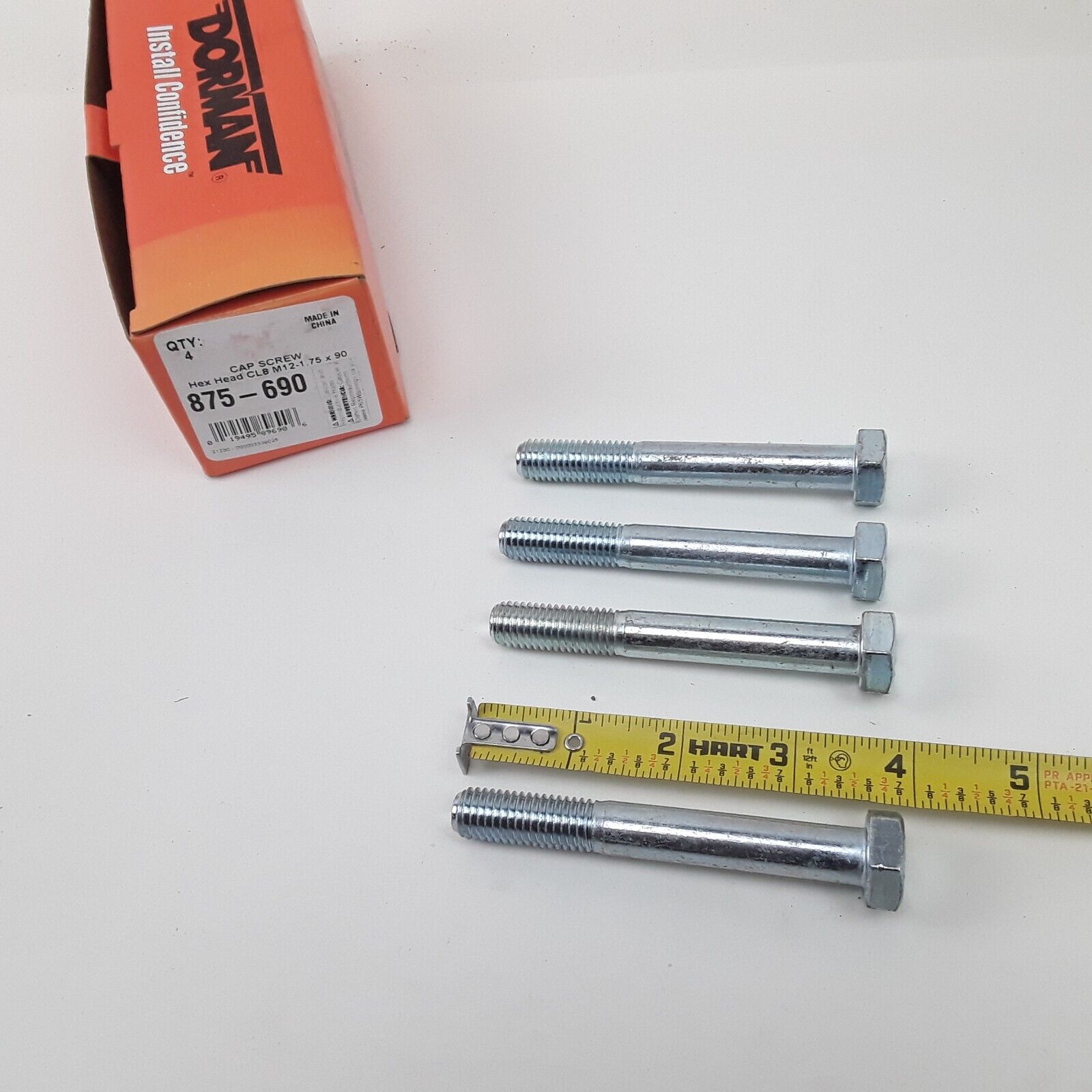 Multipurpose Bolts Cap Screw-Hex Head-Class 8.8- M12-1.75 x 90mm Pack of 4