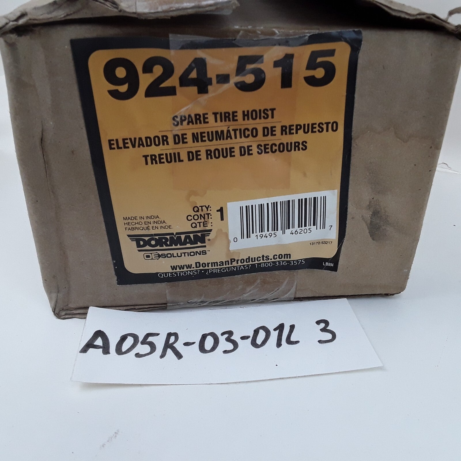 Spare Tire Hoist Assembly Fits Dodge Durango 1998 1999 2000 2001 2002 2003