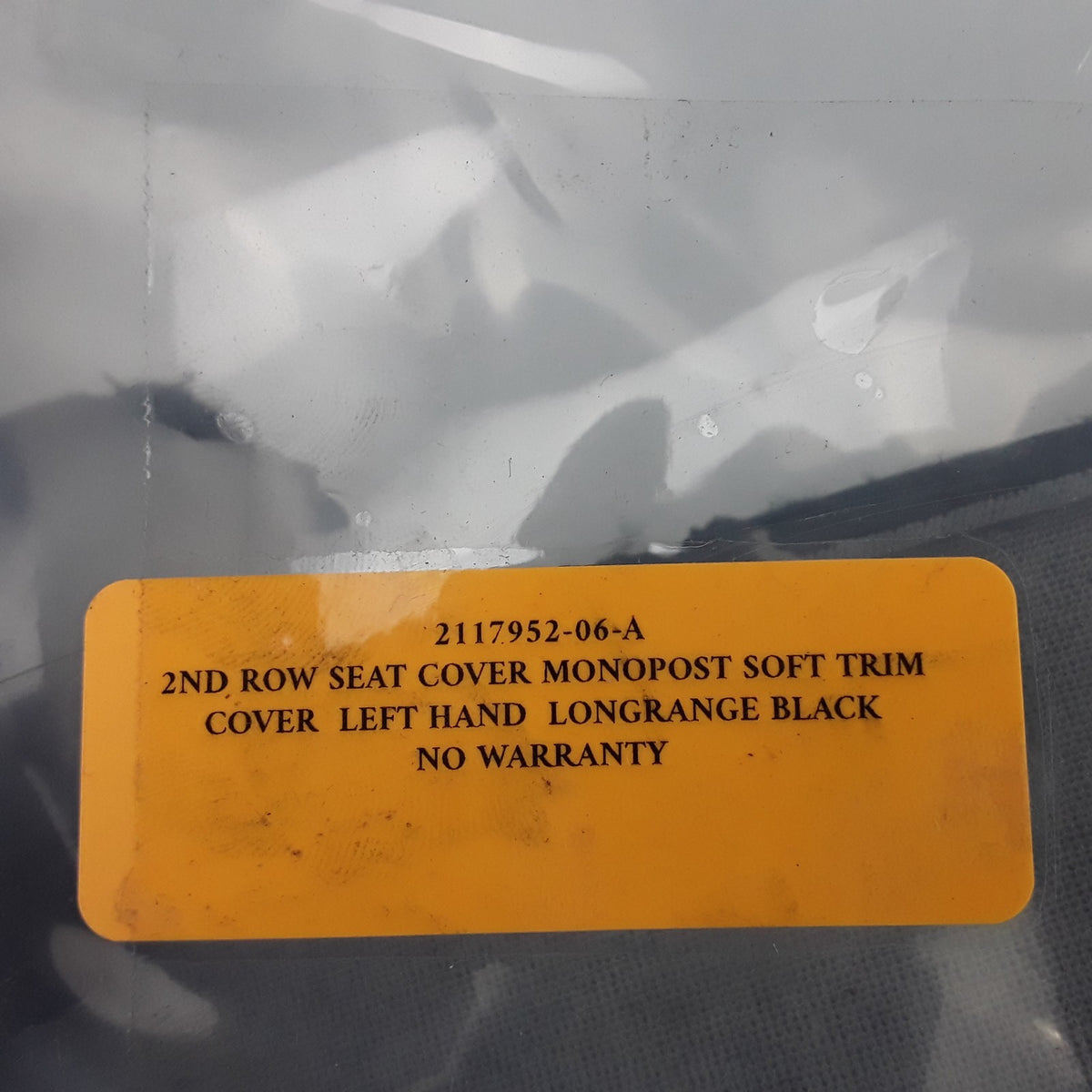 2117952-06-A LH Longrange Black 2nd Row Monopost Seat Cover Tesla Model X 21-25