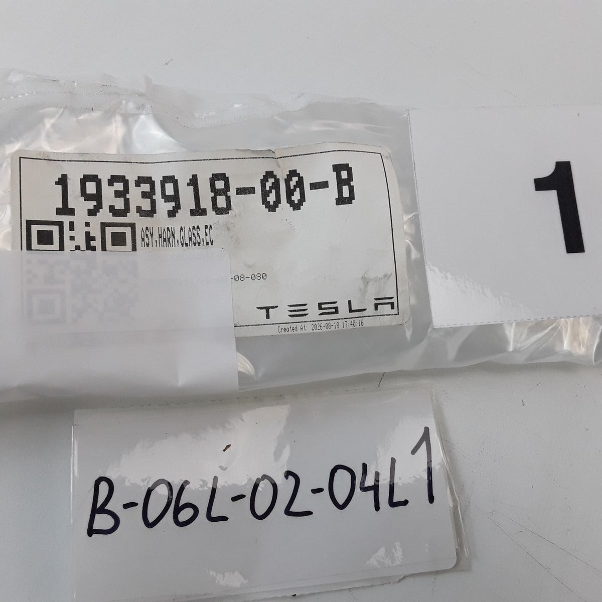 2025-26 Tesla Model Y Windshield Window Glass Cable Wiring Harness 1933918-00-B