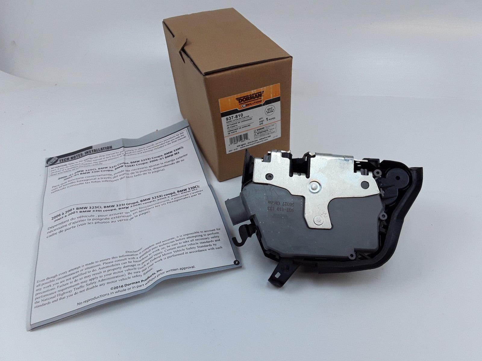 Front Left Door Lock Actuator Fits BMW M3 330Ci 325Ci (2001 2002 2003 2004-2006)