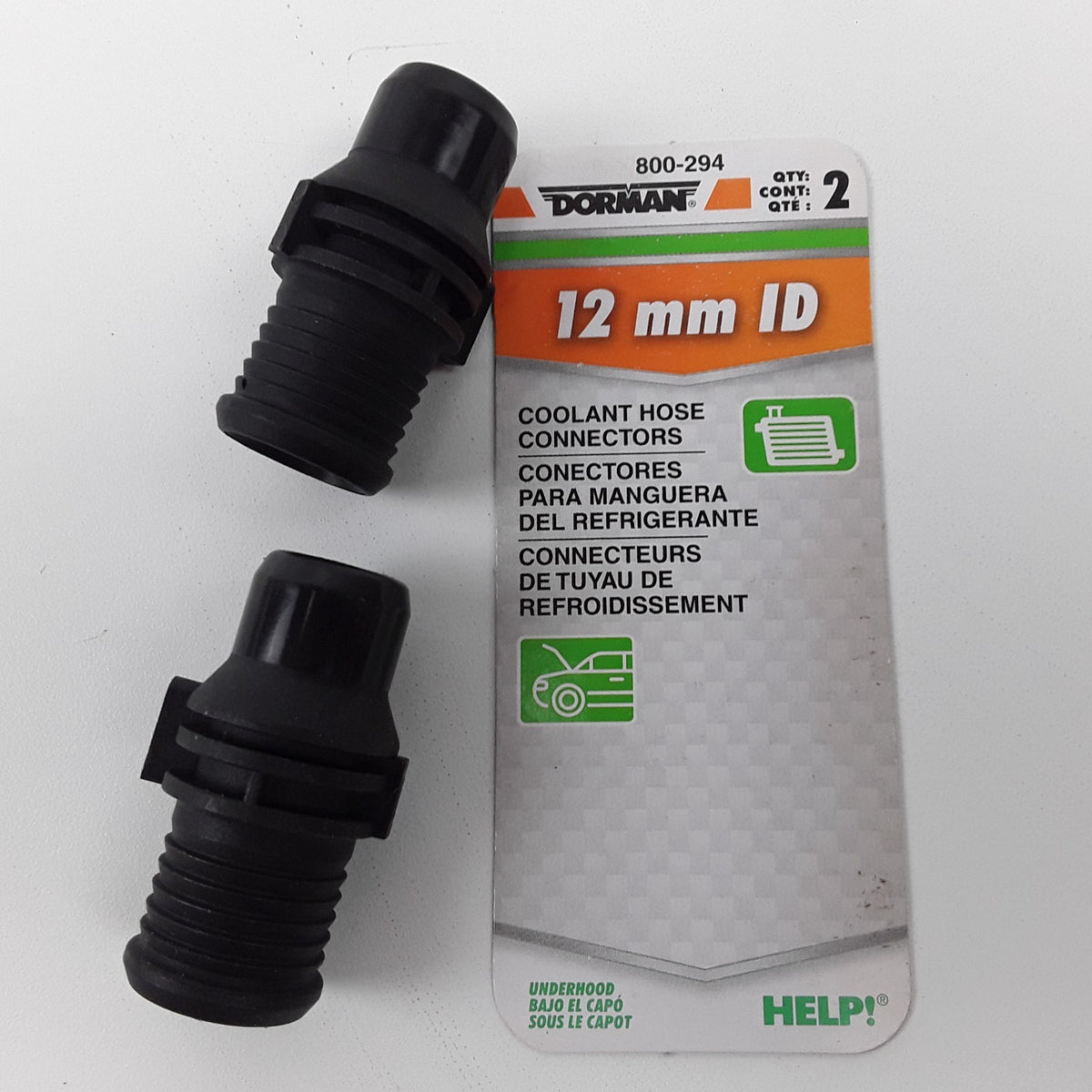 Dorman 800-294Coolant Heater Hose Connector Fittings Straight To 12 mm ID