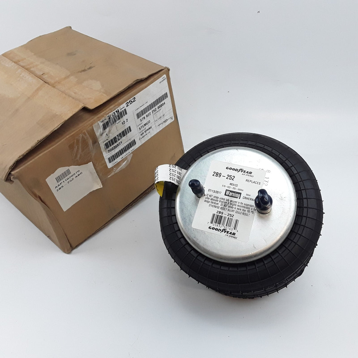 Goodyear 2B9-252 Bellows Air Spring Double Convoluted Fits Trucks Trailers Buses