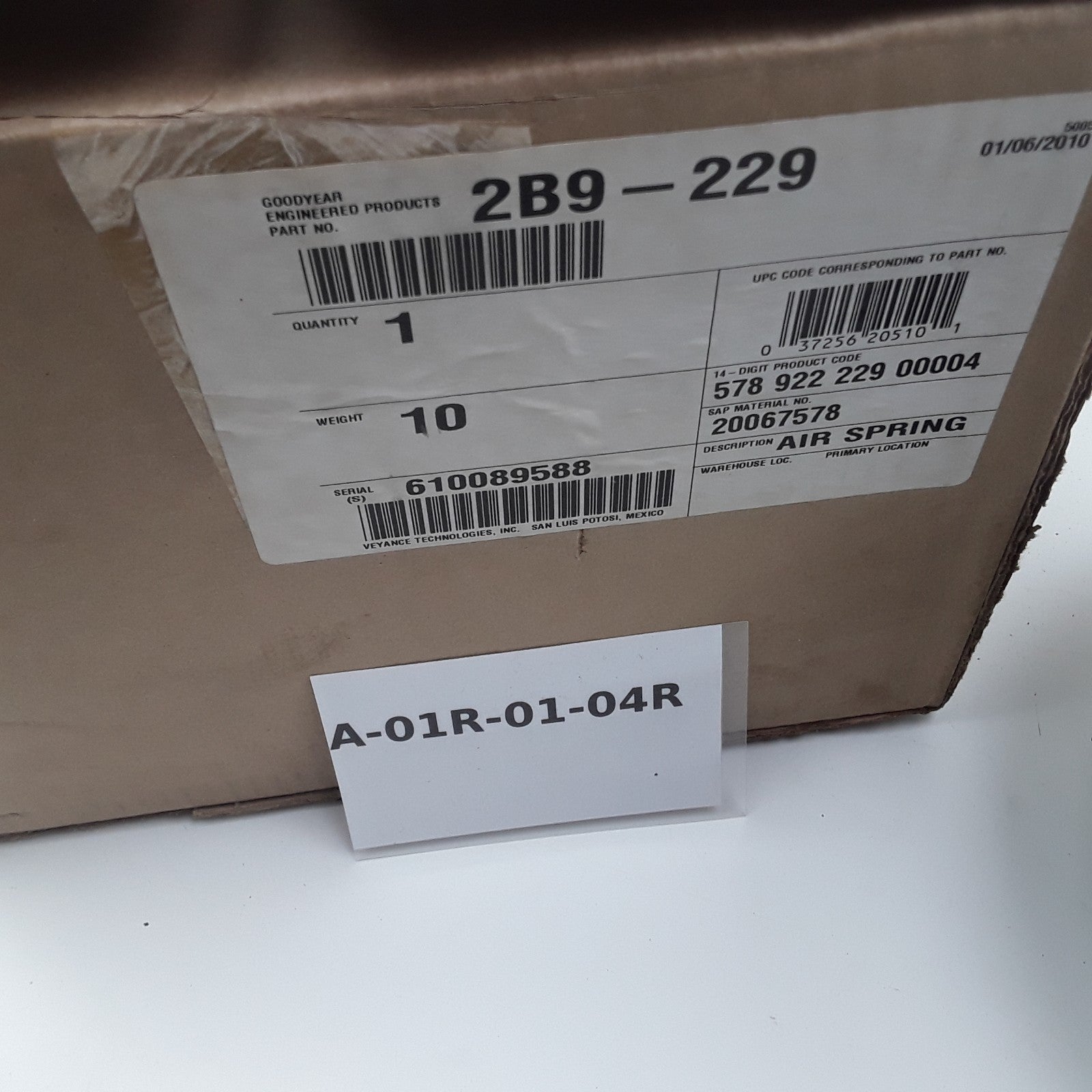Goodyear 2B9-229 Super Cushion Rolling Lobe Air Springs High Performance