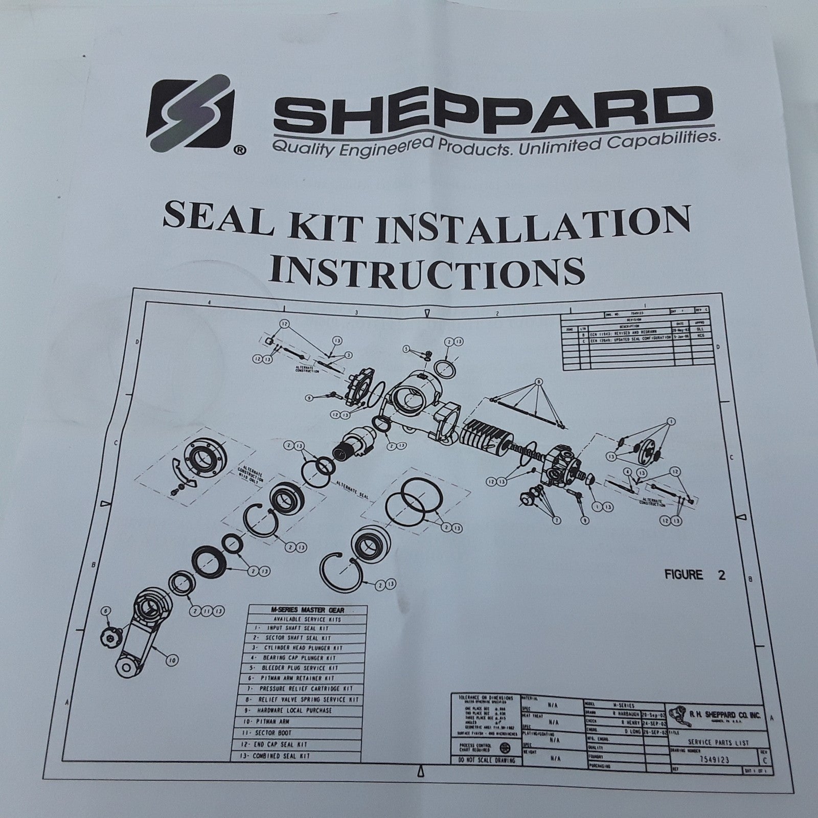 Volvo 85114034 Steering Gear Seal Kit For Mack Volvo Kenworth T660 International