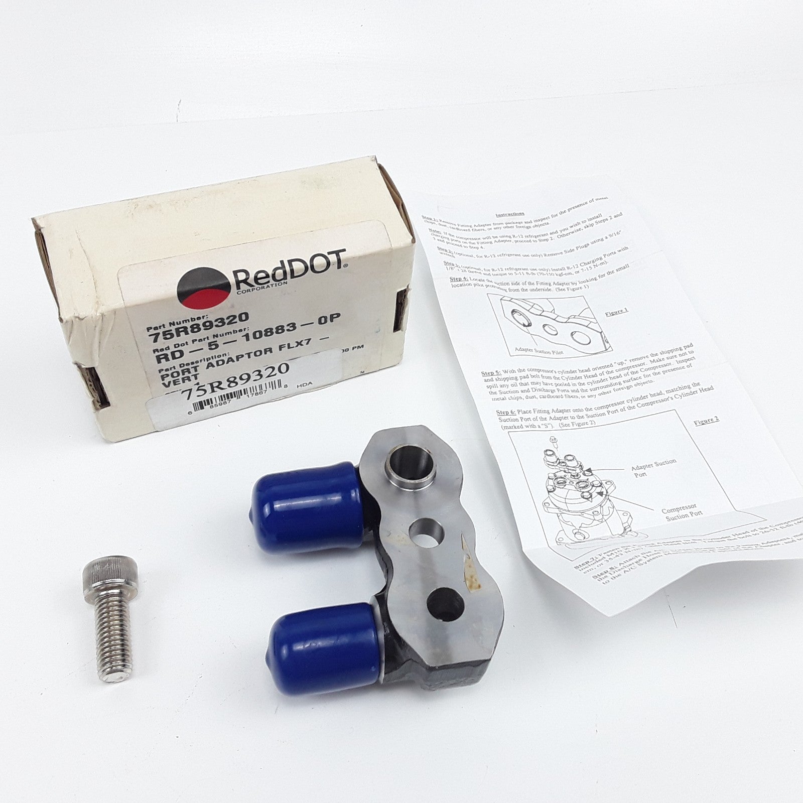 Red Dot 75R89320 Suction and Discharge A/C Compressor Port Adapter Assembly FLX7