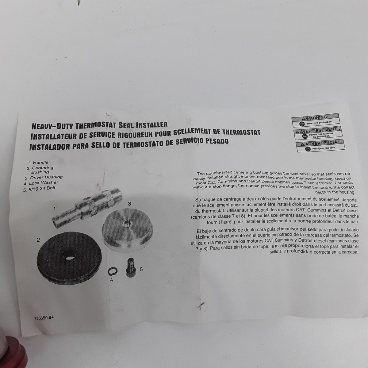 Thermostat Seal Installer Fits Cat Cummins Detroit Class 7 & 8 Diesel Engines