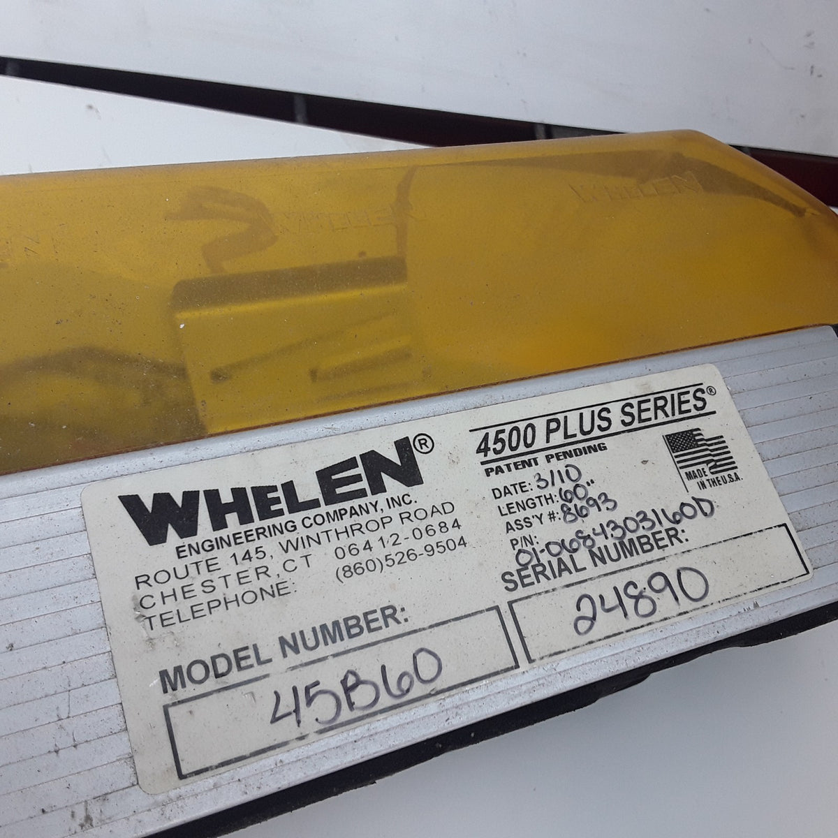 Whelen 45B60 4500 Plus Series Super-LED Emergency Light Bar 60"