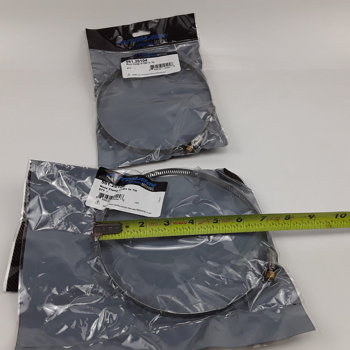 Automann 561.20104 Hose Clamp Assembly 4-1/8in to 7in Set of 2 Clamps