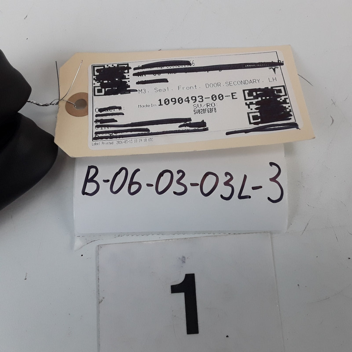 1090493-00-E Left Front Door Secondary Seal For Tesla Model 3 2017-2024 OEM New
