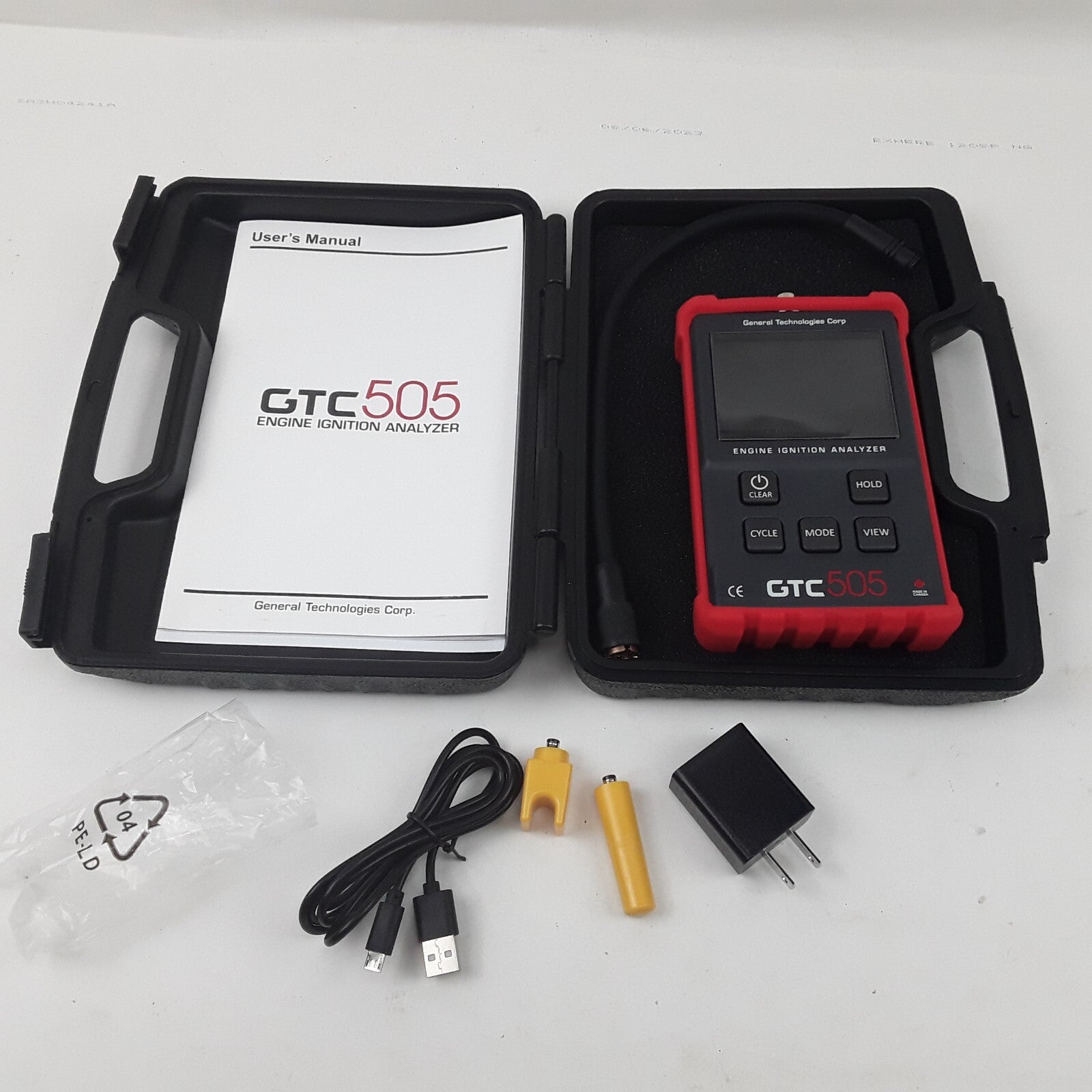 GTC 505 Engine Ignition Analyzer Spark Diagnostics Tachometer Readings For Car