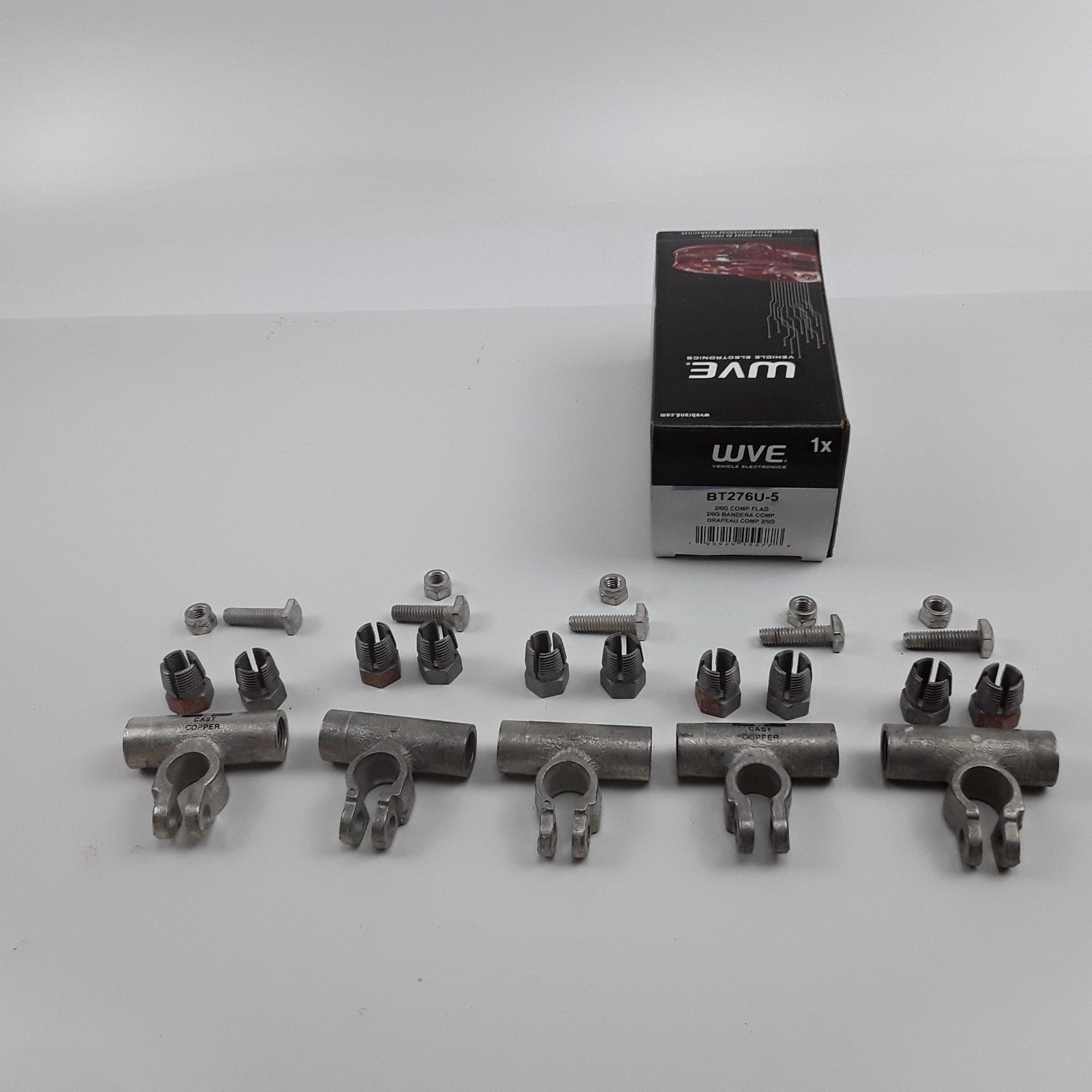 WVE BT276U-5 2/0G Bandera Comp. Gauge Compression Flag Battery Terminal Set of 5