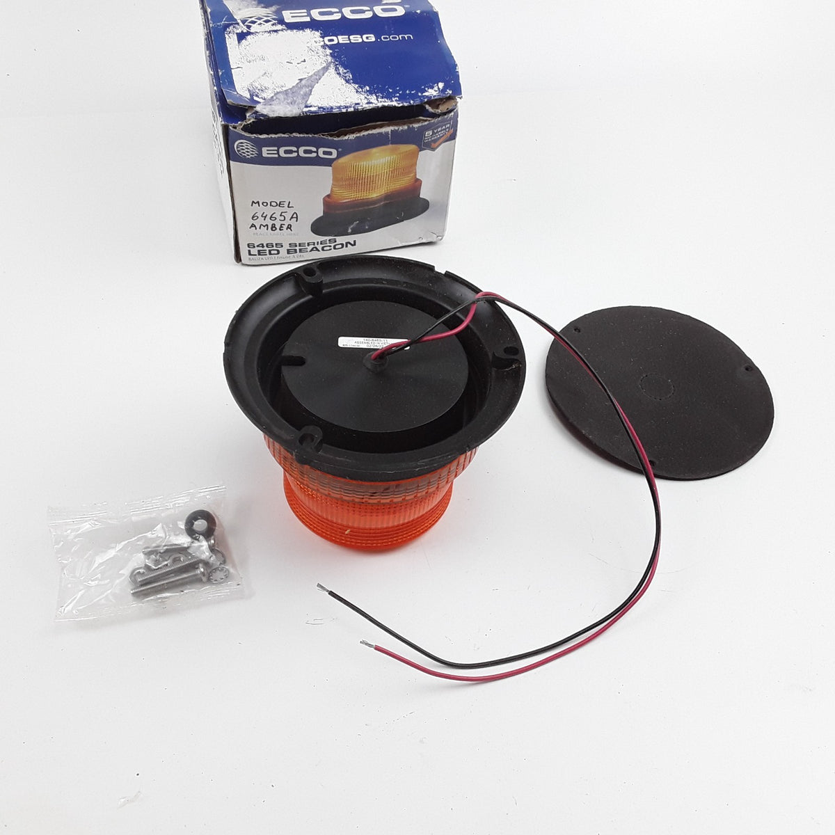 Ecco 6465A Amber Compact low profile Emergency Flashing Beacon Amber Light