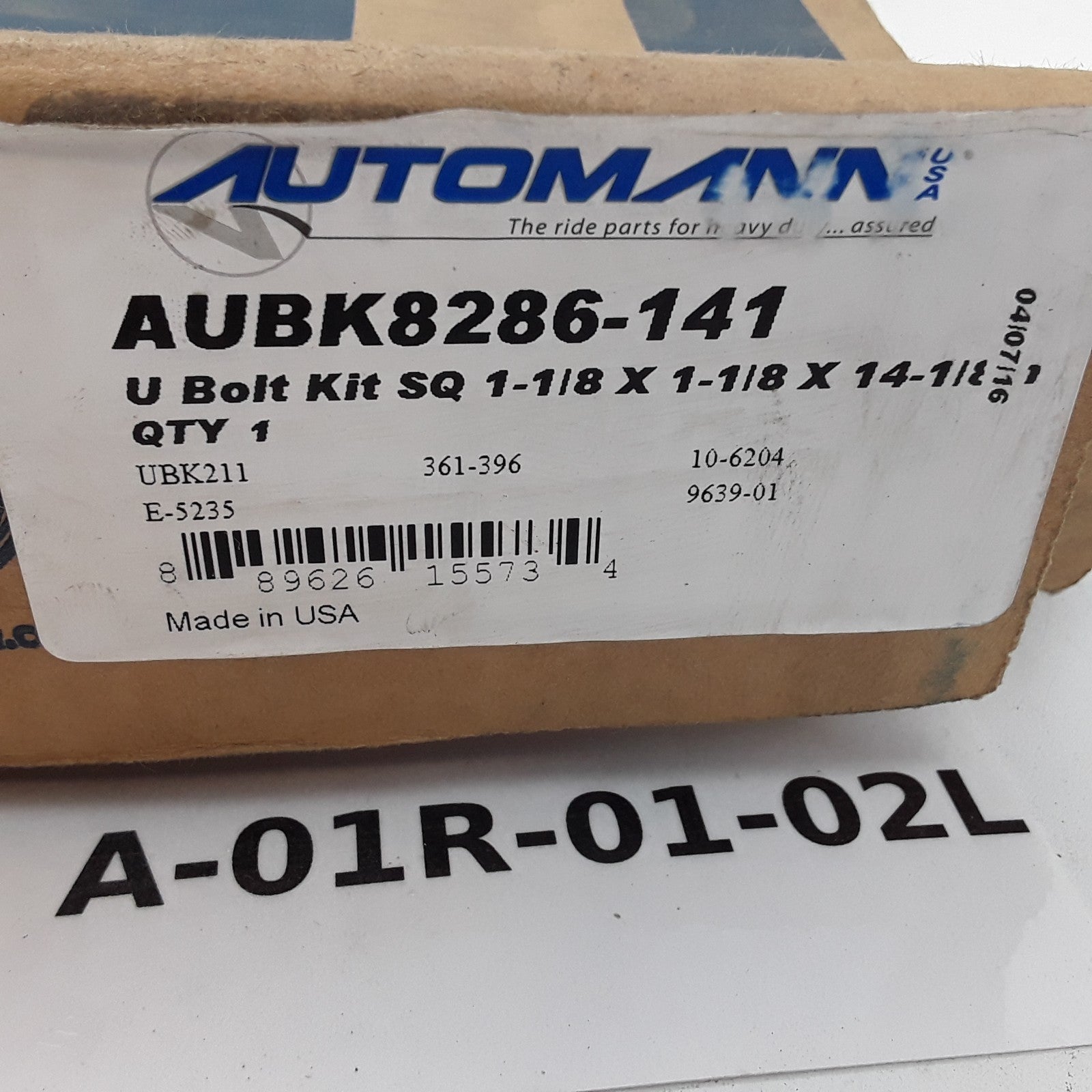 Leaf Spring Axle U-Bolt Round Bend 3/4" Thread 2.86" ID 14.12" Long AUBK8286-141