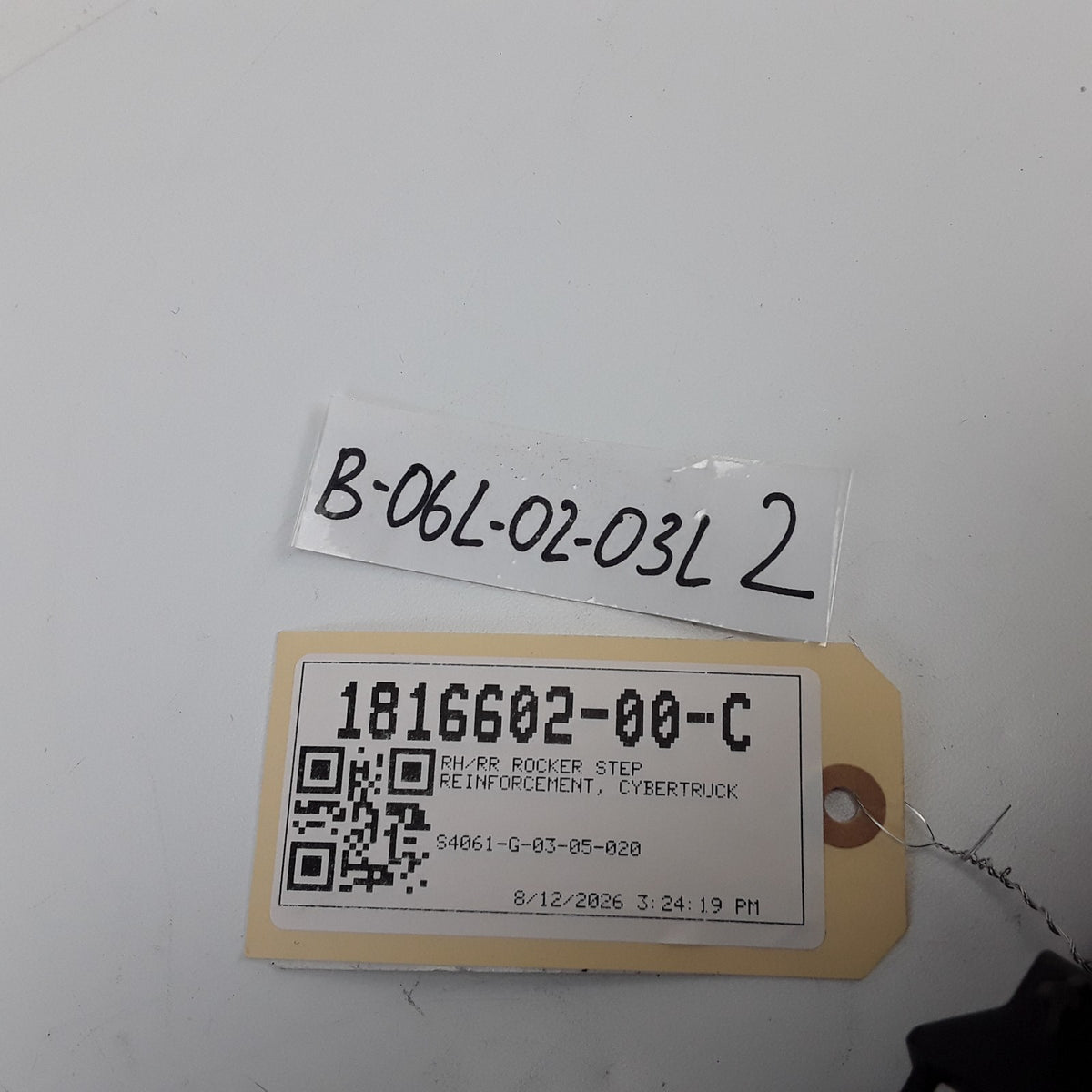 Cybertruck RH Rear Rocker Step Reinforcement 1816602-00-C Genuine OEM