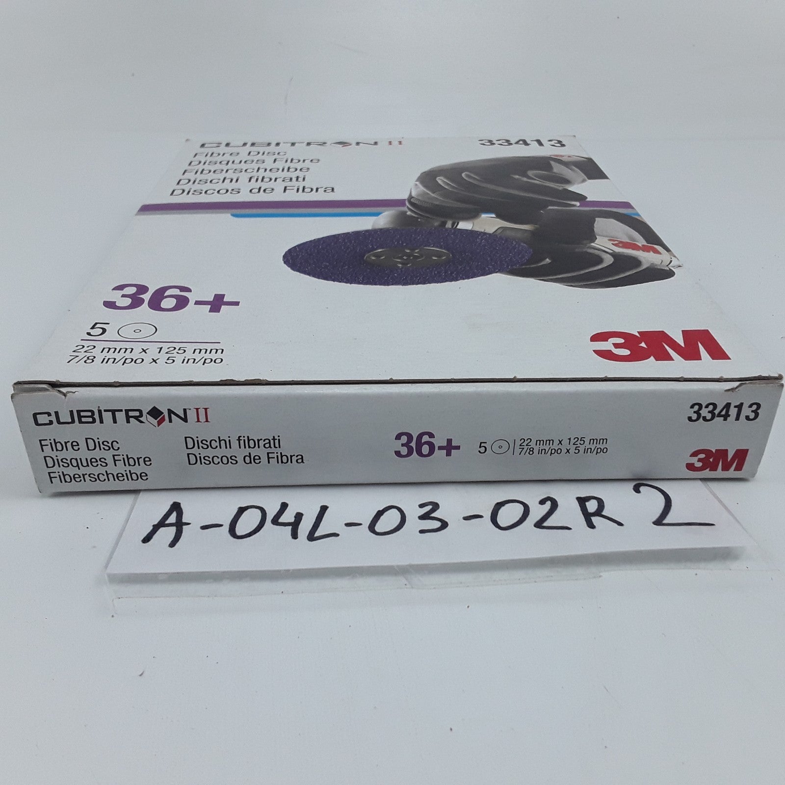 3M 33413 Cubitron II Abrasive Fibre Disc 22mm X 125 mm 7/8 in/po X 5 in/po (5pk)