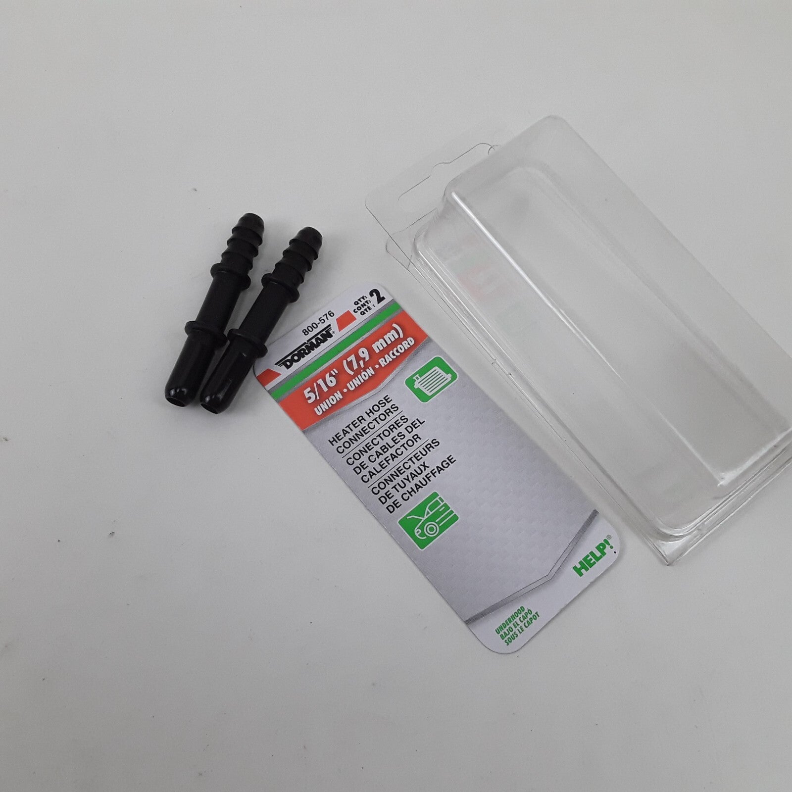 5/16 In. HVAC Heater Hose Connector, Straight To 5/16 In. Barbed Pack of 2