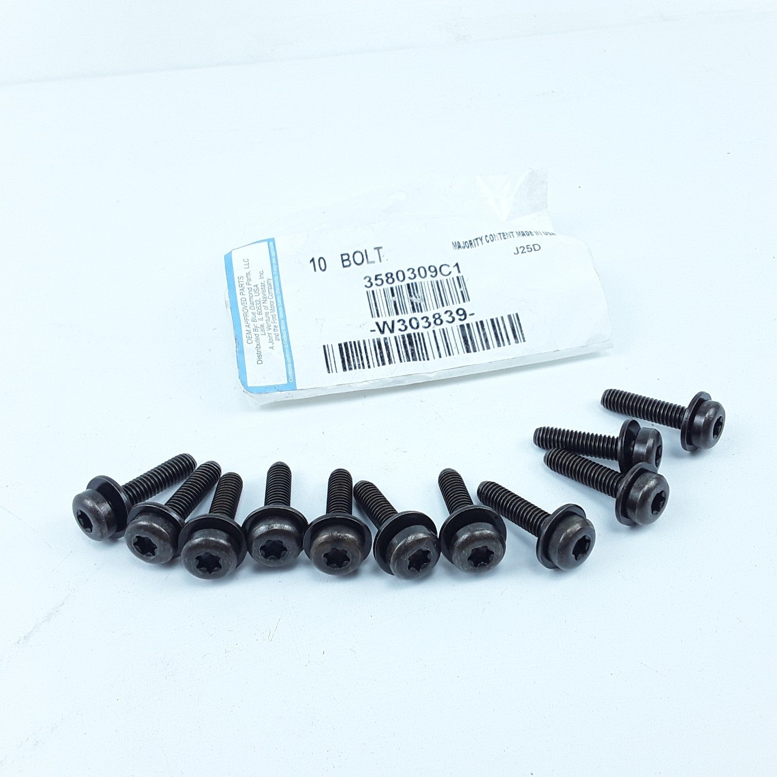 International 3580309C1 Stainless Steel Bolt M6 x 1.0-25mm For Navistar (Set 10)