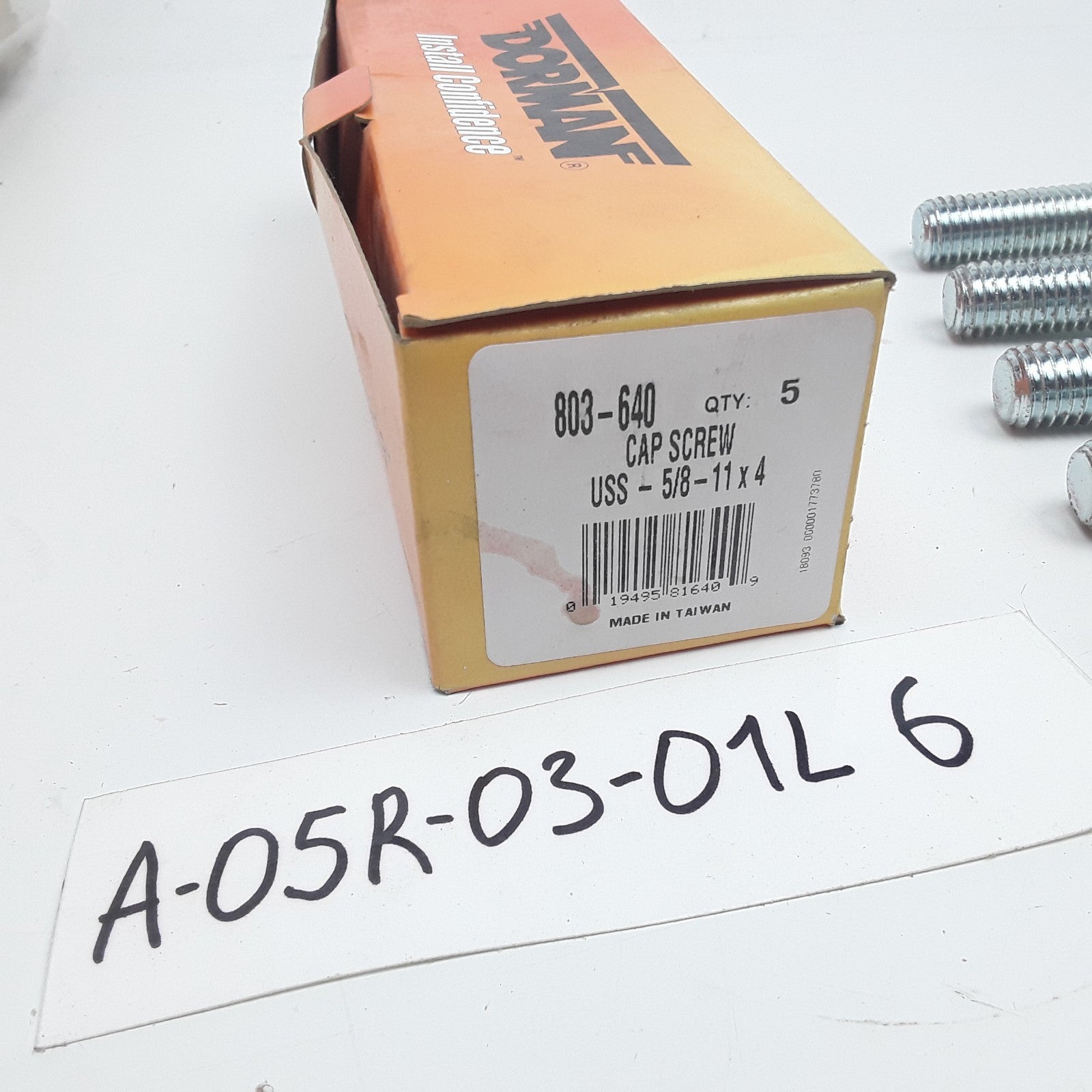 Dorman 803-640 Cap Screw-Hex Steel Head-Grade 5/8-11 x 4 in Set of 5