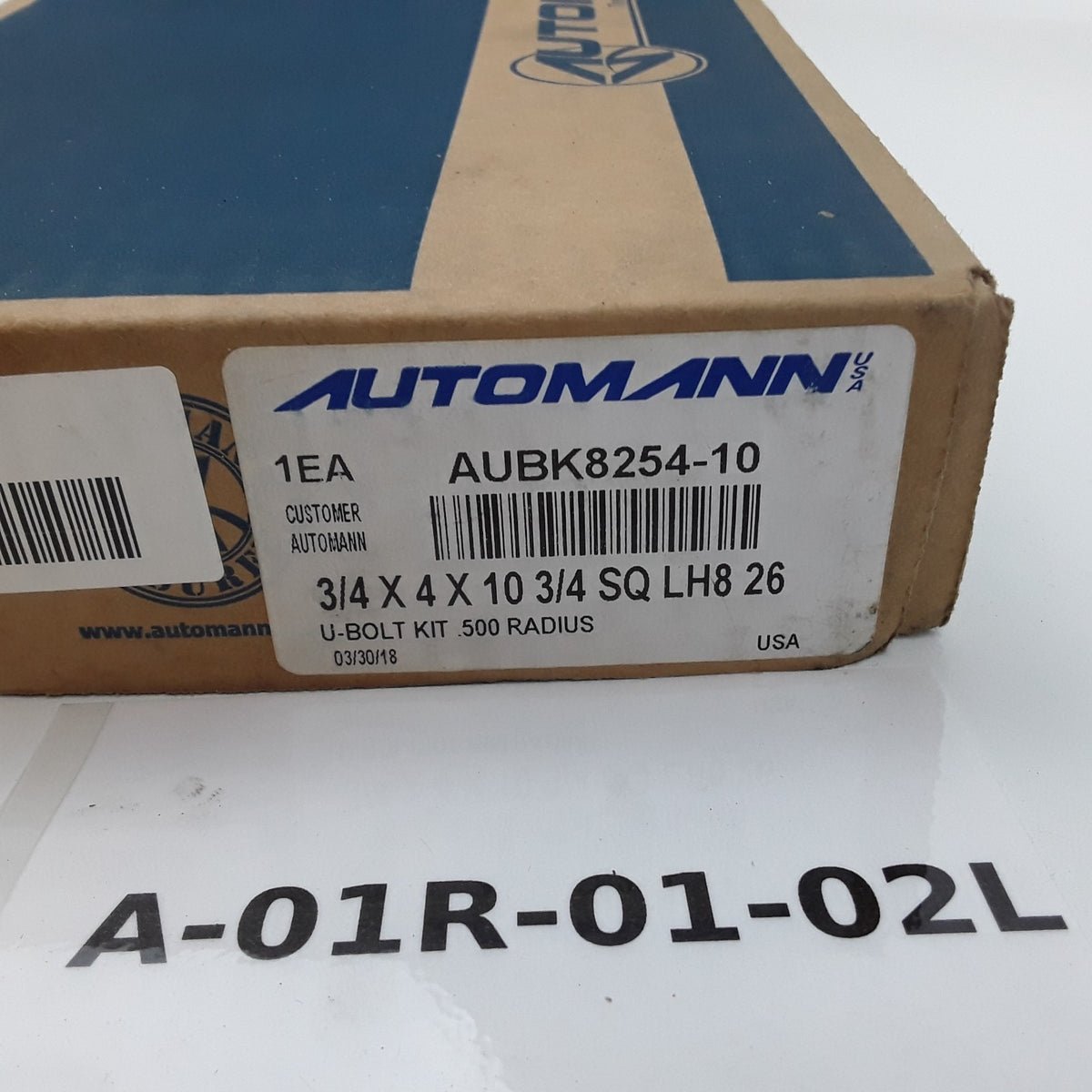Automann AUBK8254-10 U Bolt Kit Assembly Square 3/4 in. x 4 in. x 10 in.