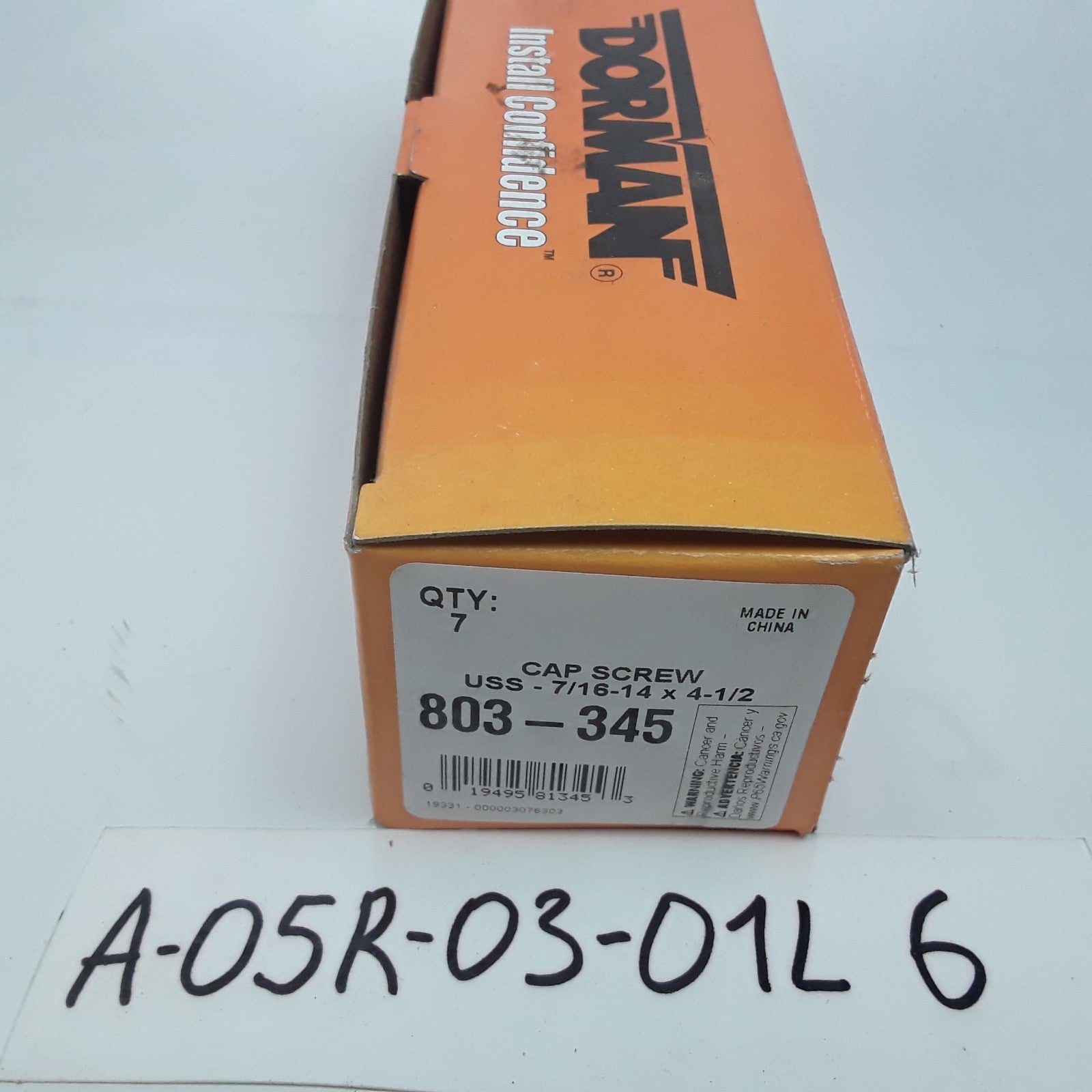 Dorman 803-345 Cap Screw-Hex Steel Head-Grade 7/16-14 x 4-1/2 in Set of 7