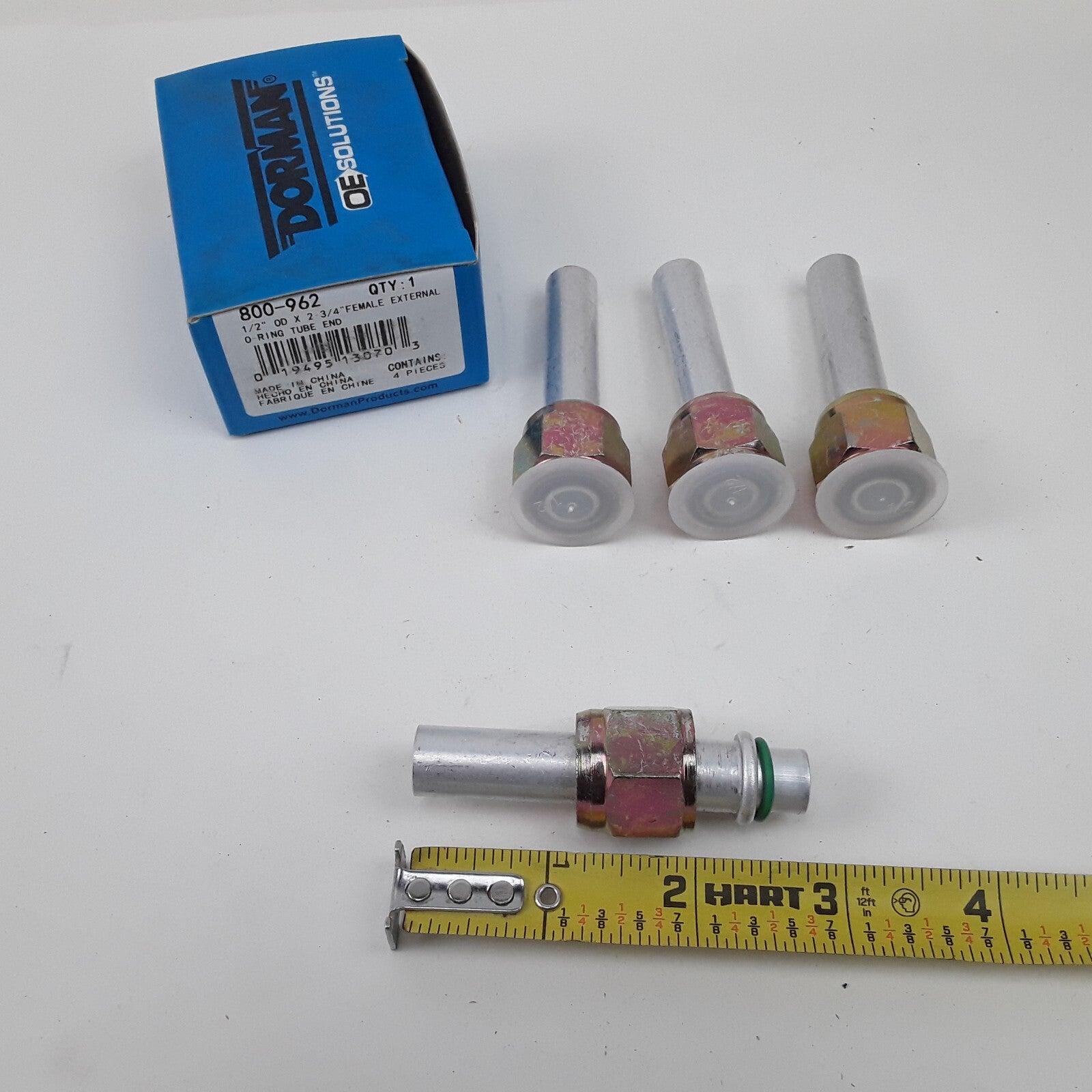 4 Car Truck Female External O-Ring Tube End With O-Ring. 1/2 In. OD x 2-3/4 In