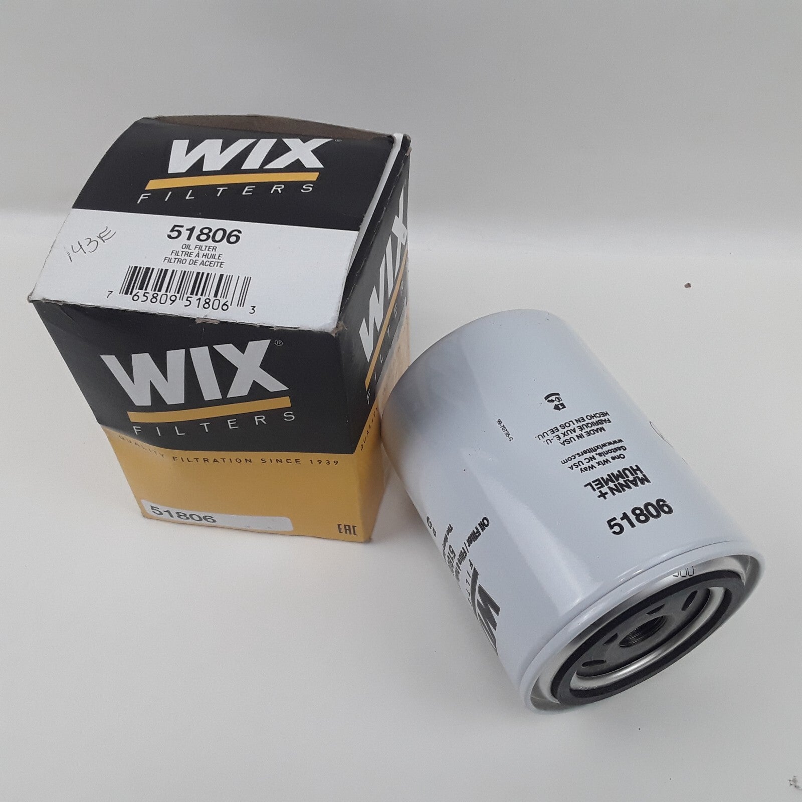 Spin-On Lube Engine Oil Filter Wix 51806 For Construction & Farm Equipment
