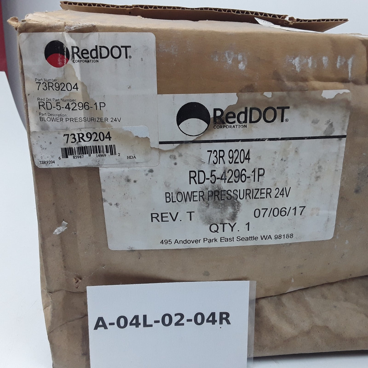 Red Dot 73R9204 HVAC Blower Motor For 24V Red Dot Booster Pressurizer Systems