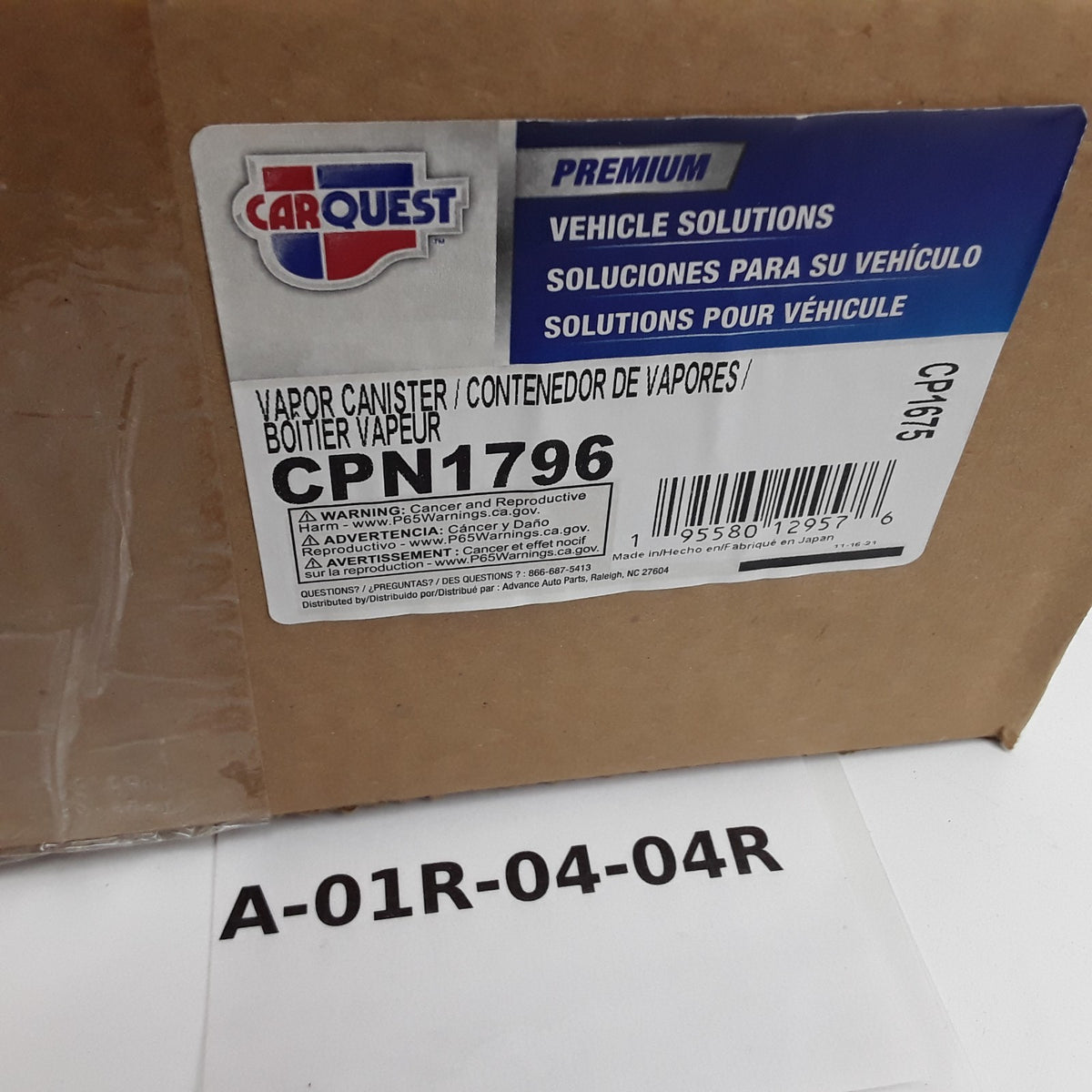 Carquest CPN1796 Fuel Vapor Canister Fits Mazda CX-5 (2013 2014 2015 2016)