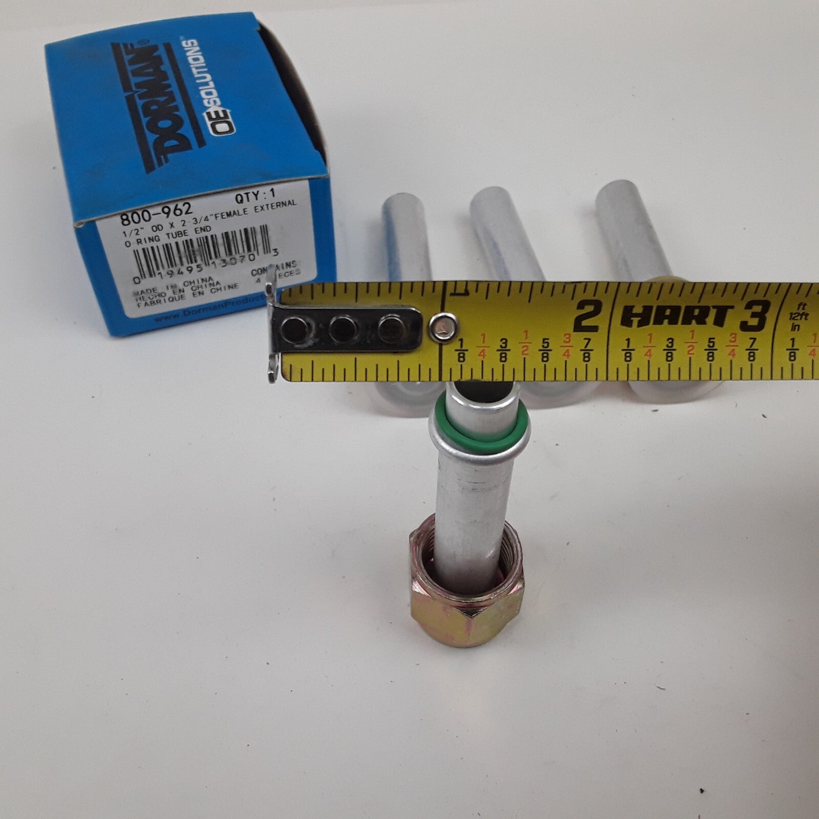 4 Car Truck Female External O-Ring Tube End With O-Ring. 1/2 In. OD x 2-3/4 In