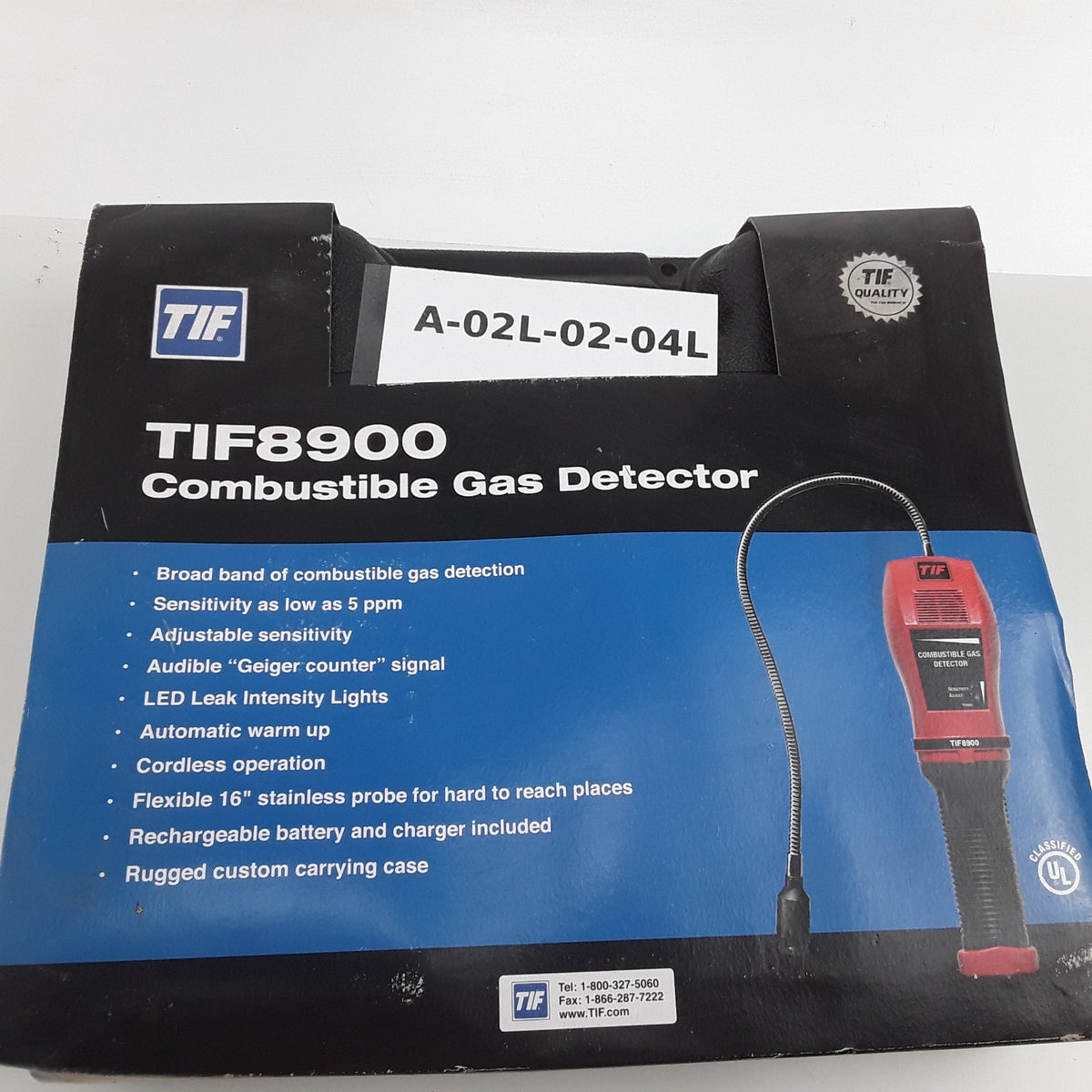 TIF 8900 Combustible Gas Detector Adjustable Sensitivity Levels Probe Length 16"
