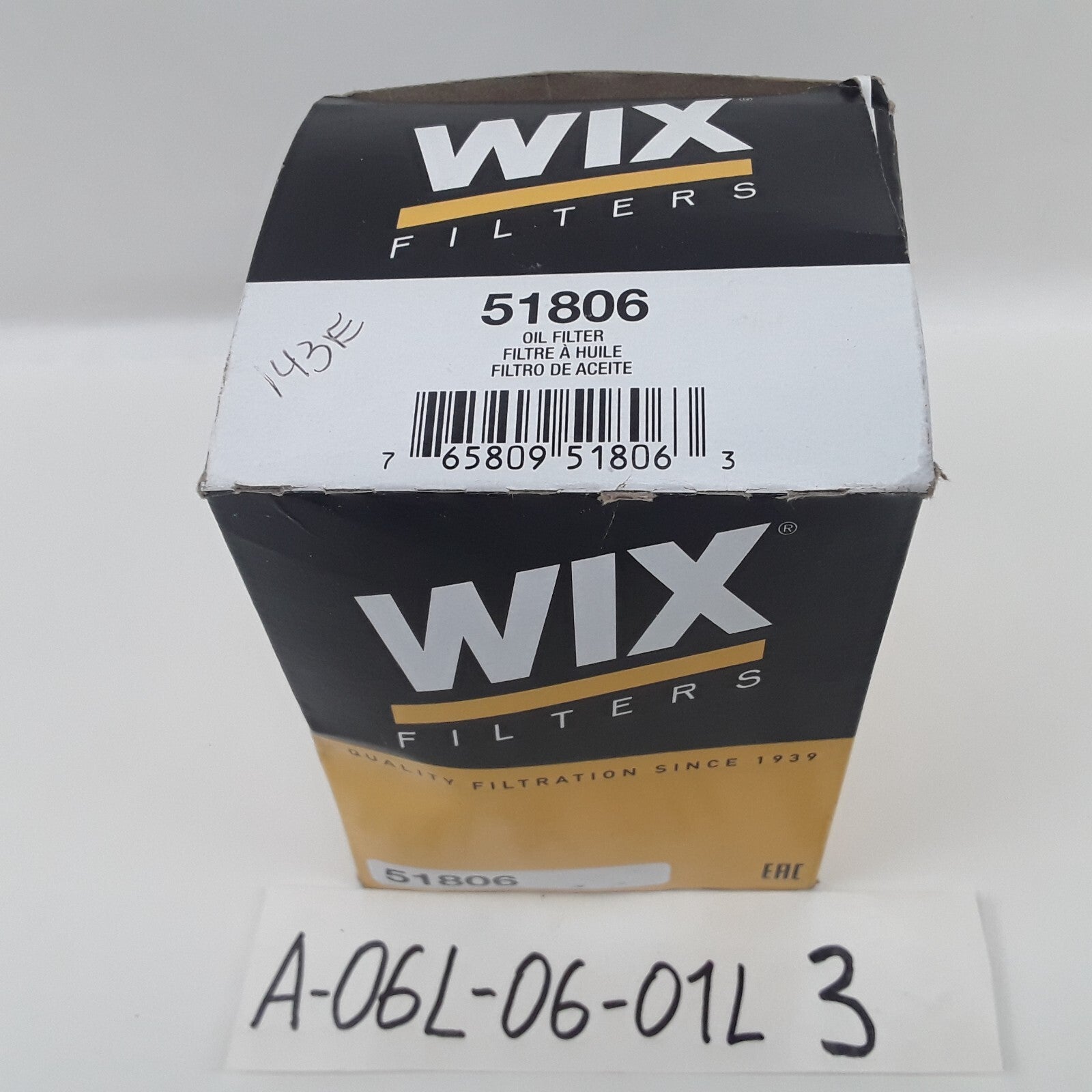 Spin-On Lube Engine Oil Filter Wix 51806 For Construction & Farm Equipment