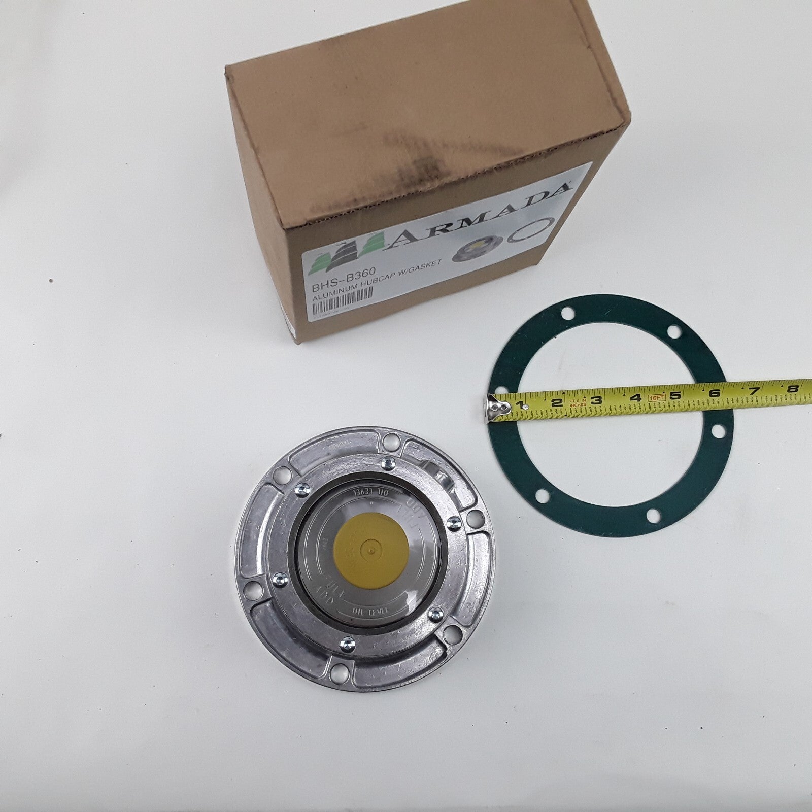 Hub Cap 6 Hole Aluminum w/ Gasket Replaces STM 3434009 5-1/2" Bolt Circle, 6-1/4