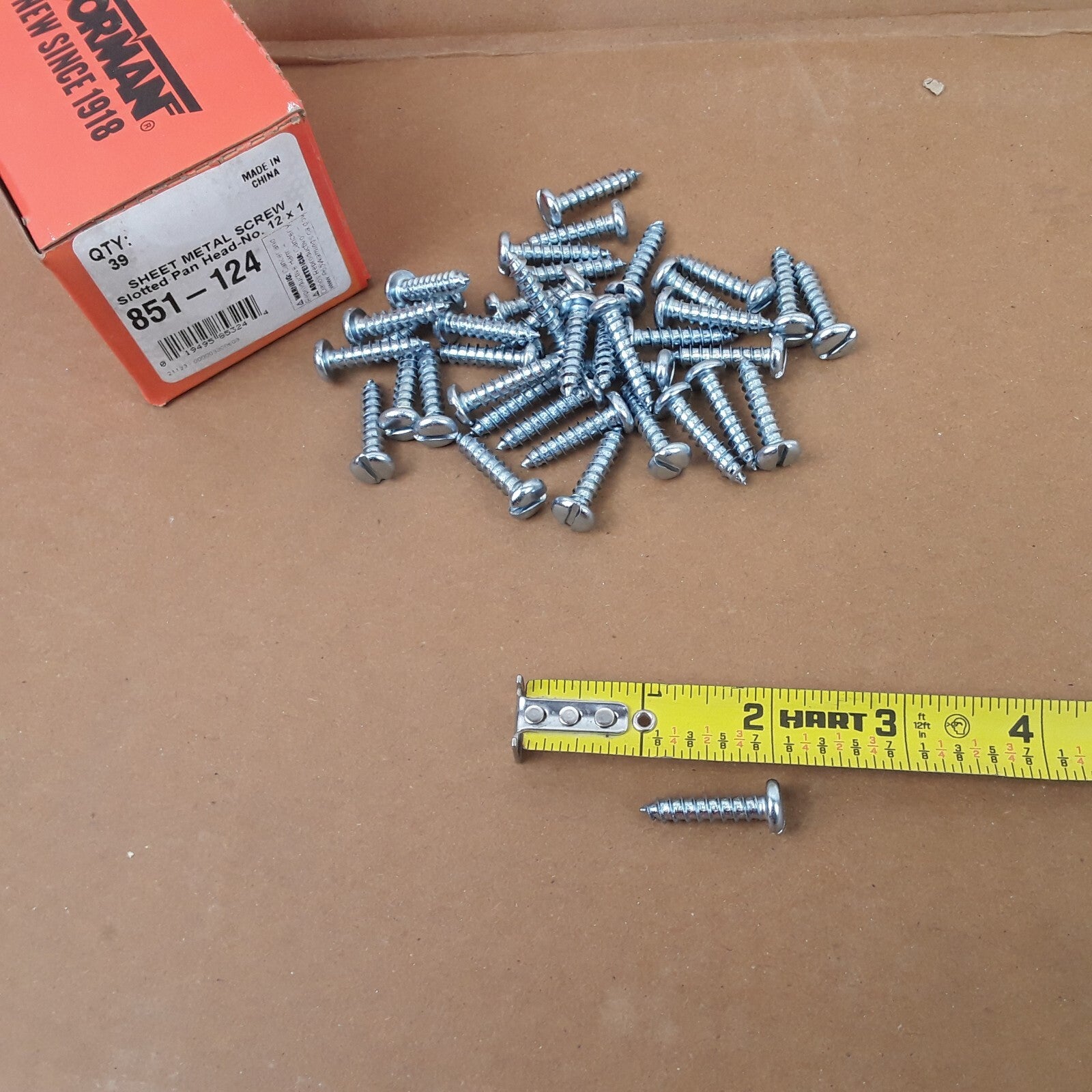 Multi-Purpose Sheet Metal Chrome Screw-Slotted Pan Head-No. 12 x 1 In Pack of 39