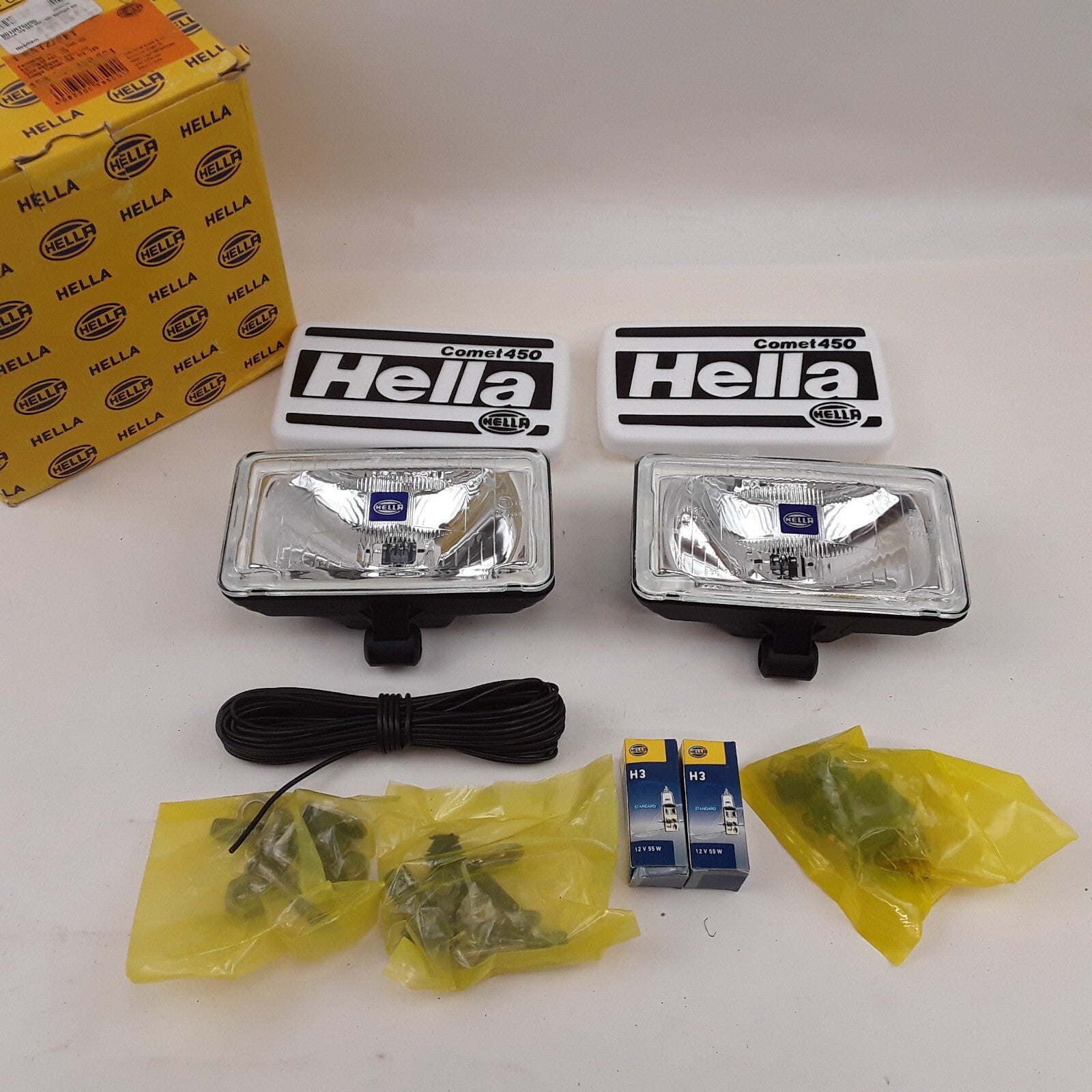 Hella 450 Car Truck Universal Spotlight Headlamp Set ZFH 0/180GR SW MK MGS12 1FB
