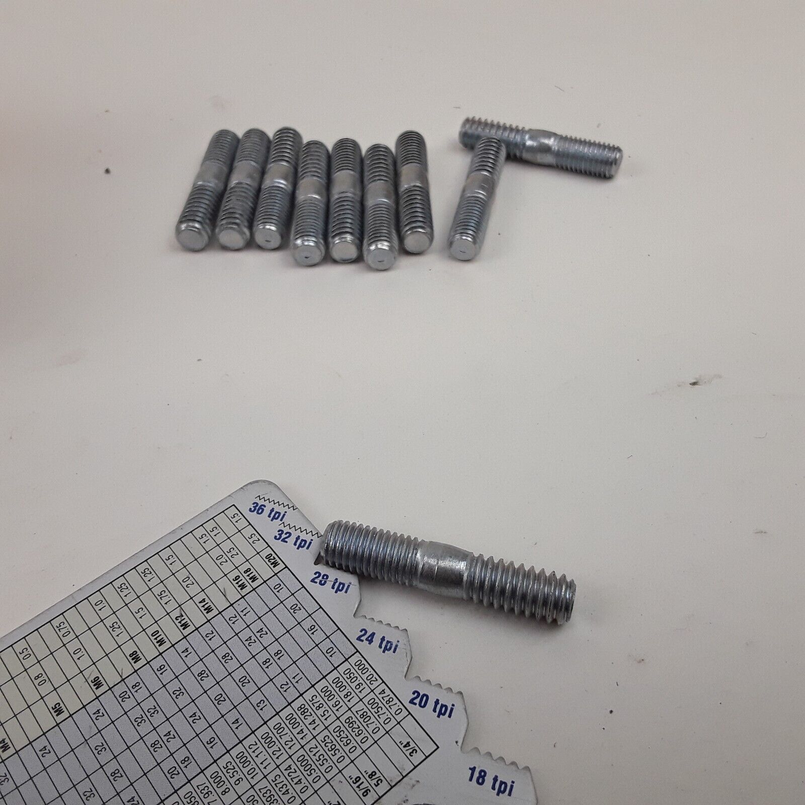 Double Ended Stud Steel - 1/4-20 x 1/2 In. and 1/4-28 x 1/2 In Pack of 10