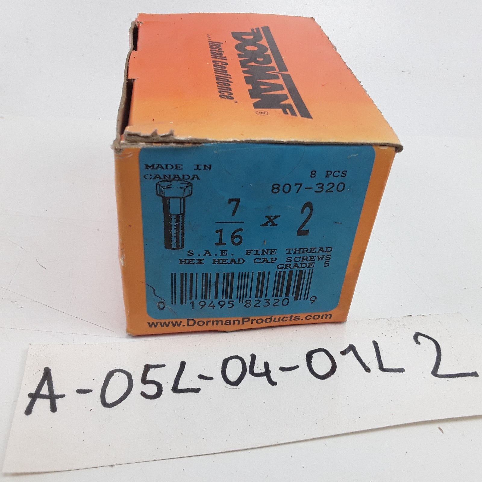 Dorman 807-320 Cap Screw-Hex Steel Head-Grade 5- 7/16-20 x 2 in Set of 8