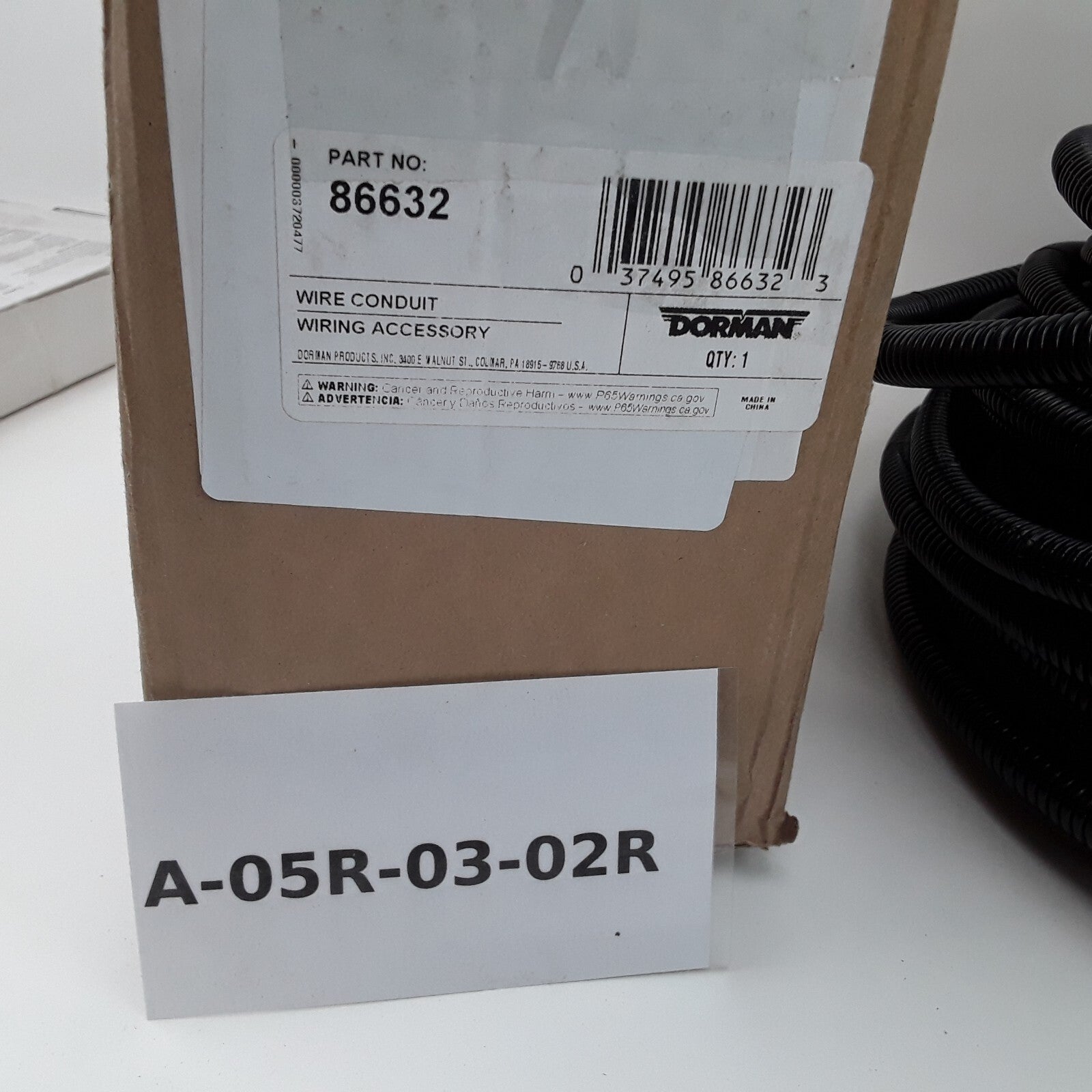 Dorman 86632 Black Flex Split Wire Conduit Plastic 3/8 In. x 100 Feet