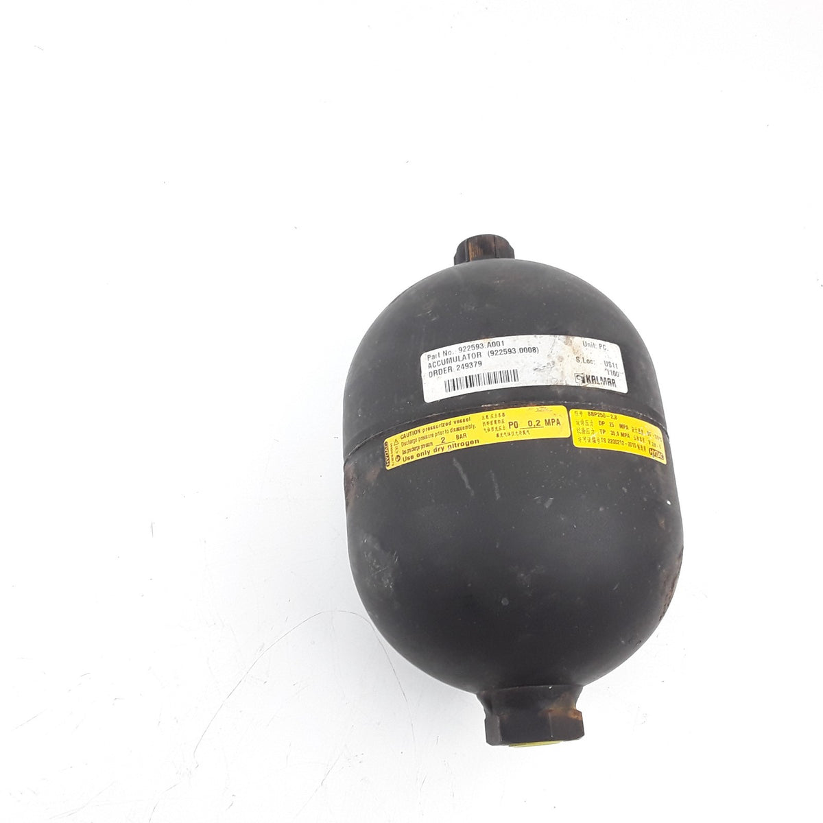Kalmar 922593.A001 Accumulator Fits SMV 108 TC6, SMV 2115 TC3, SMV 2518 TC3