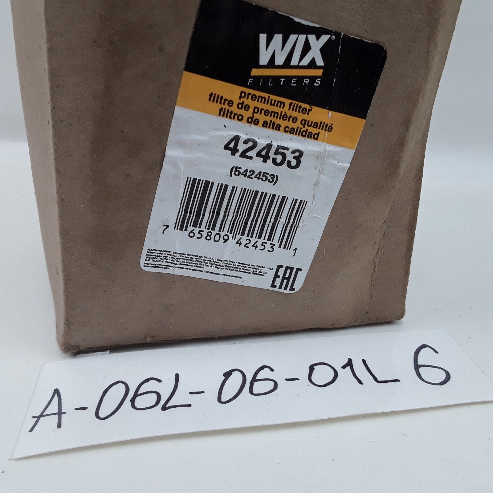 Wix 42453 Cellulose Air Filter W/ Plastic Ends 4.75" Heavy Duty High Performance
