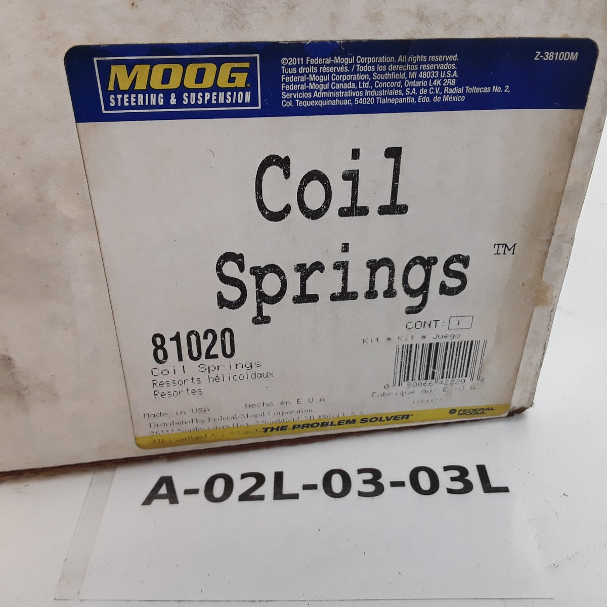 Coil Spring Set Front Left or Right Moog 81020 Fits Ford Windstar 1999-2000