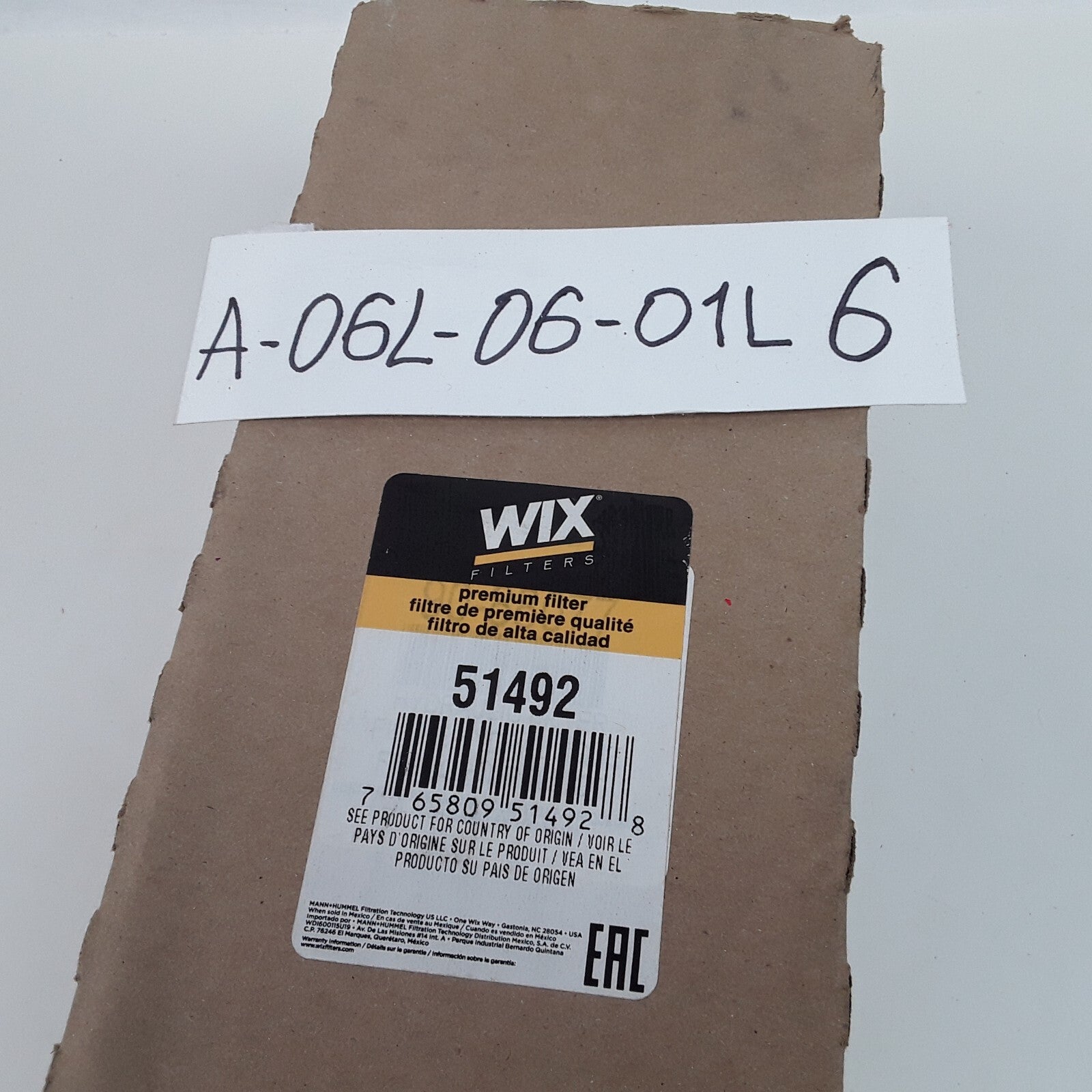 Wix 51492 492 Spin-On Hydraulic Filter Construct Heavy Duty High Performance