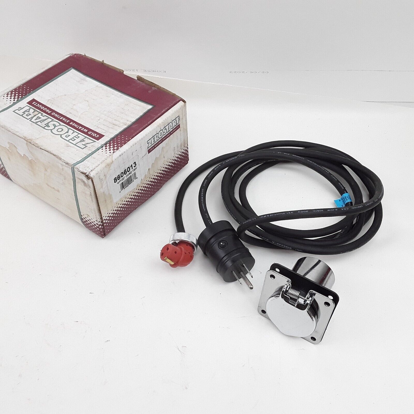 ZeroStart 8606013 10' Weatherproof Silicone Power Cord and Receptacle 120V